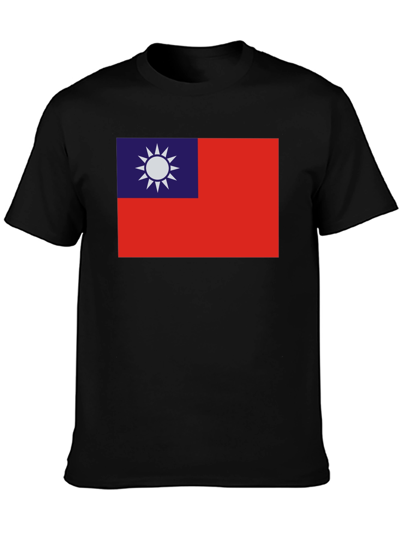 Taiwan Flag Graphic Tee - Black Cotton Comfort