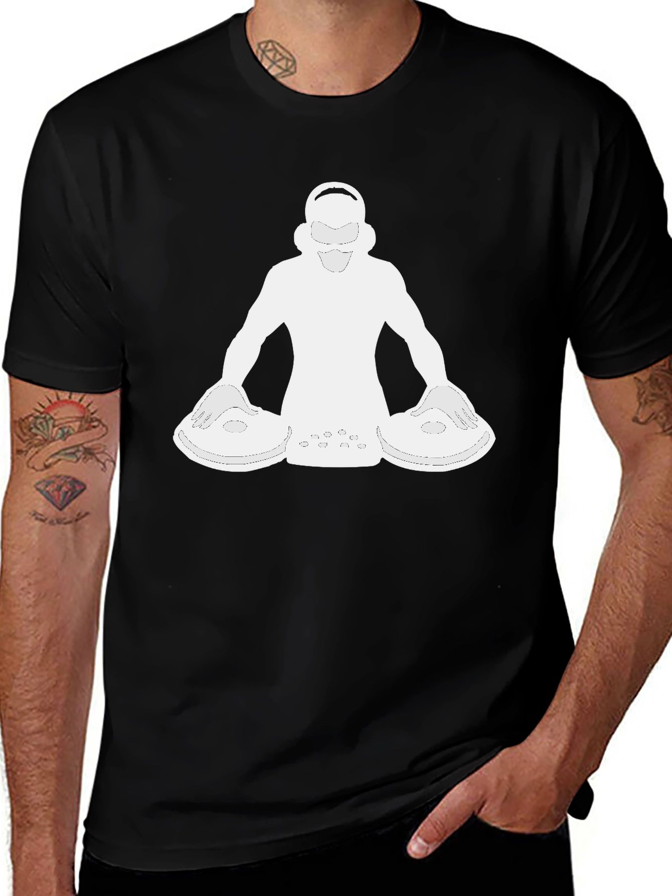 DJ Graphic Tee - Black Short Sleeve Shirt