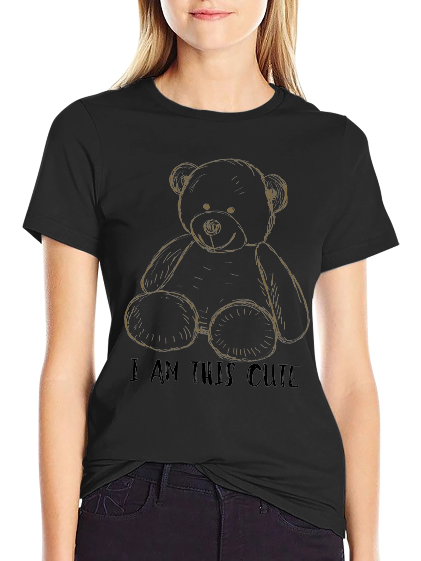 Cute Teddy Bear Graphic T-Shirt