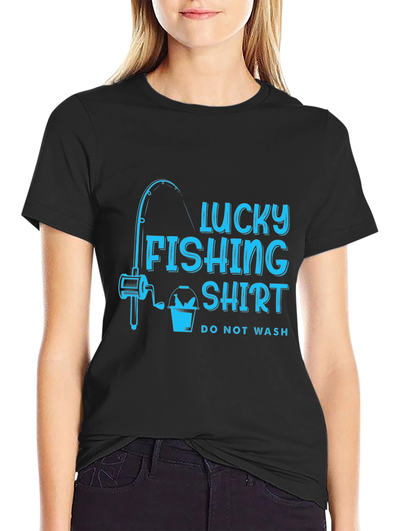 Lucky Fishing Shirt - Mens Black Tee