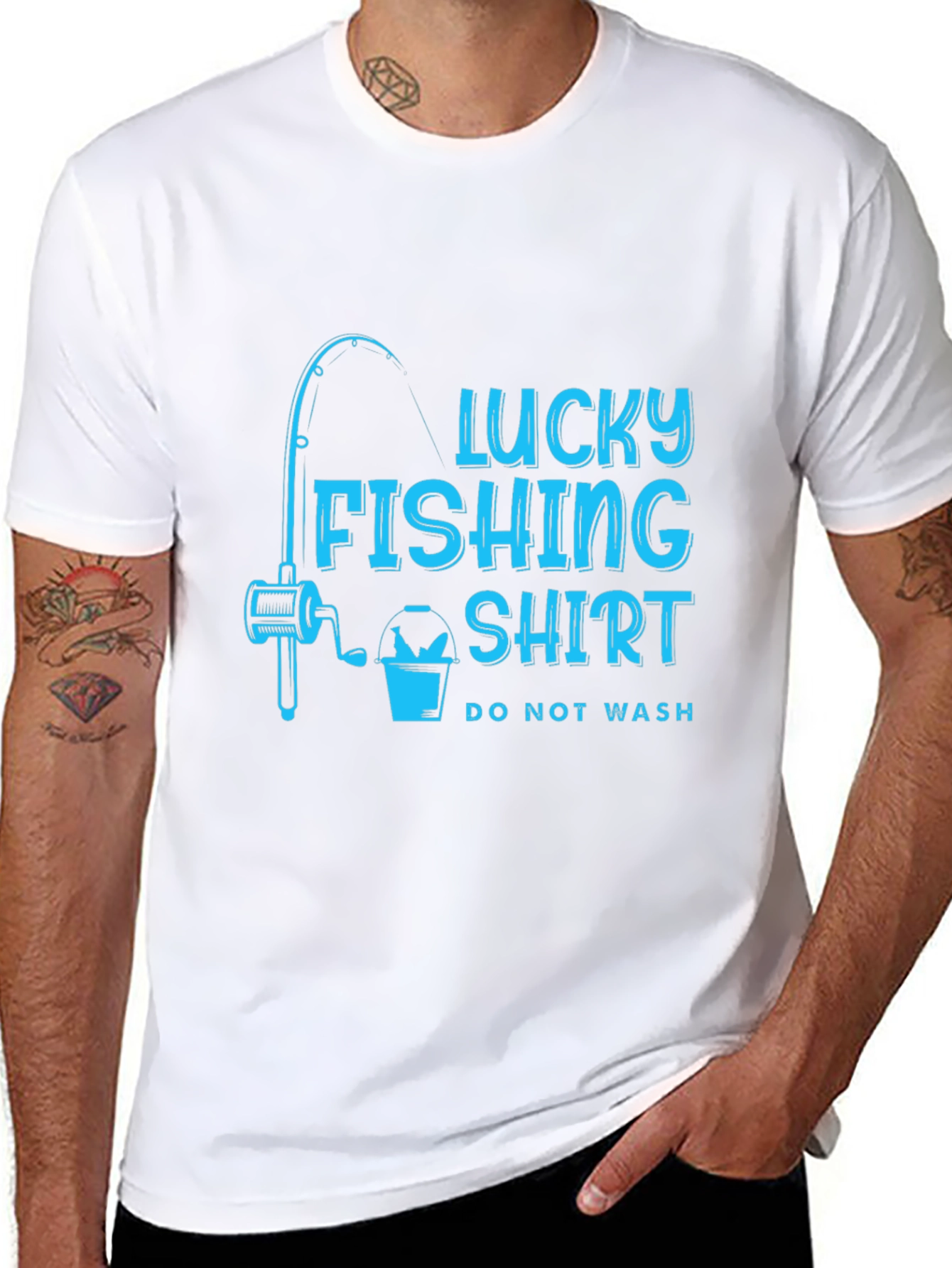 Lucky Fishing Shirt - Mens Black Tee