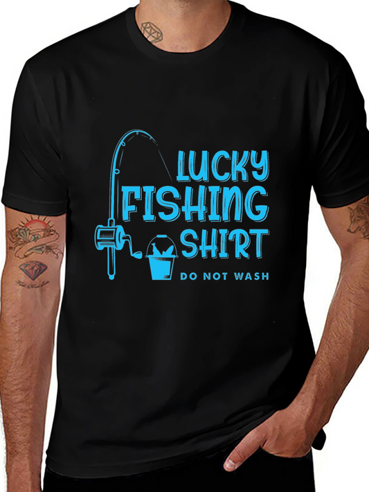 Lucky Fishing Shirt - Mens Black Tee