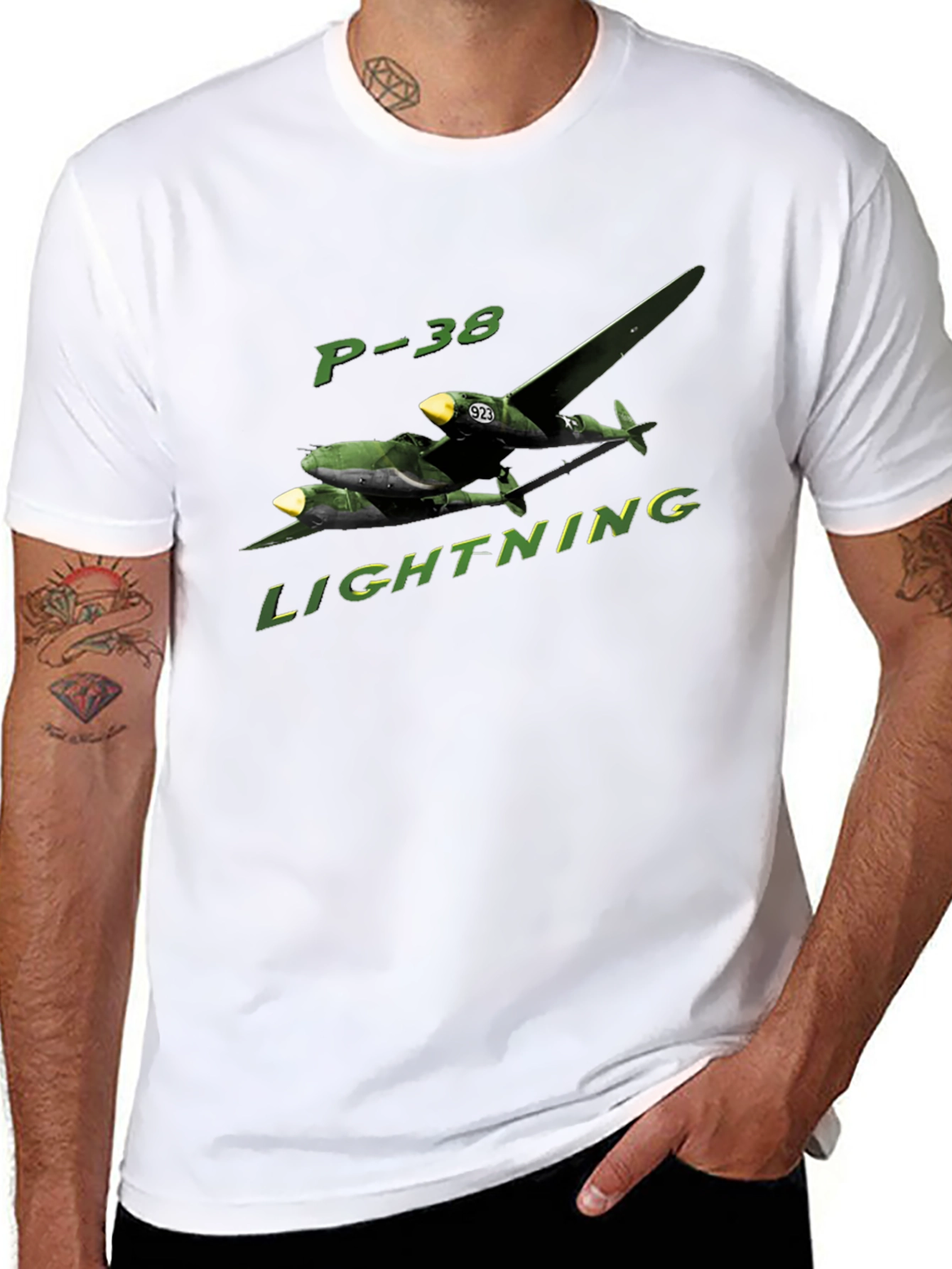 P-38 Lightning Airplane Graphic Tee