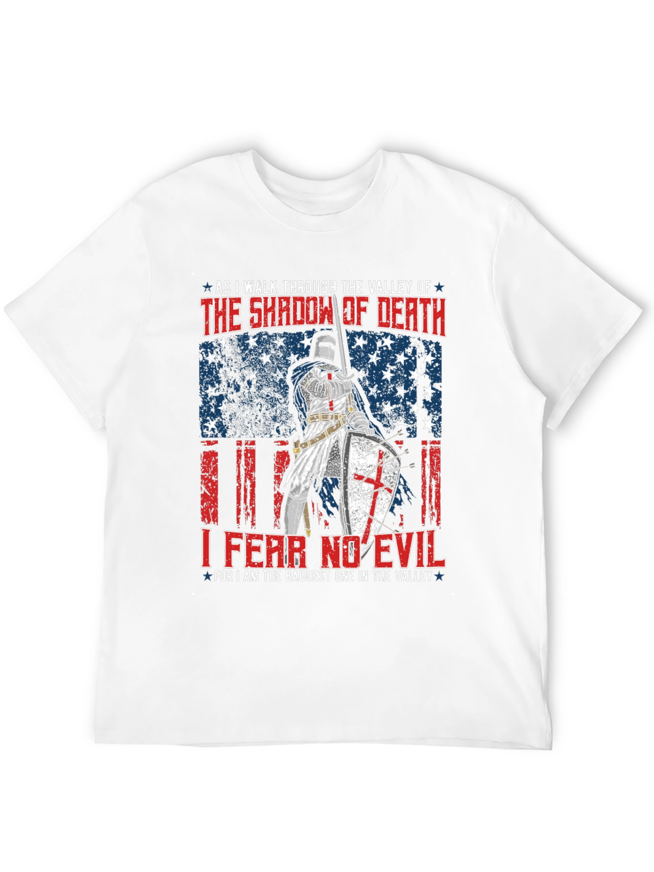 Fear No Evil Knight T-Shirt - Patriotic USA Design