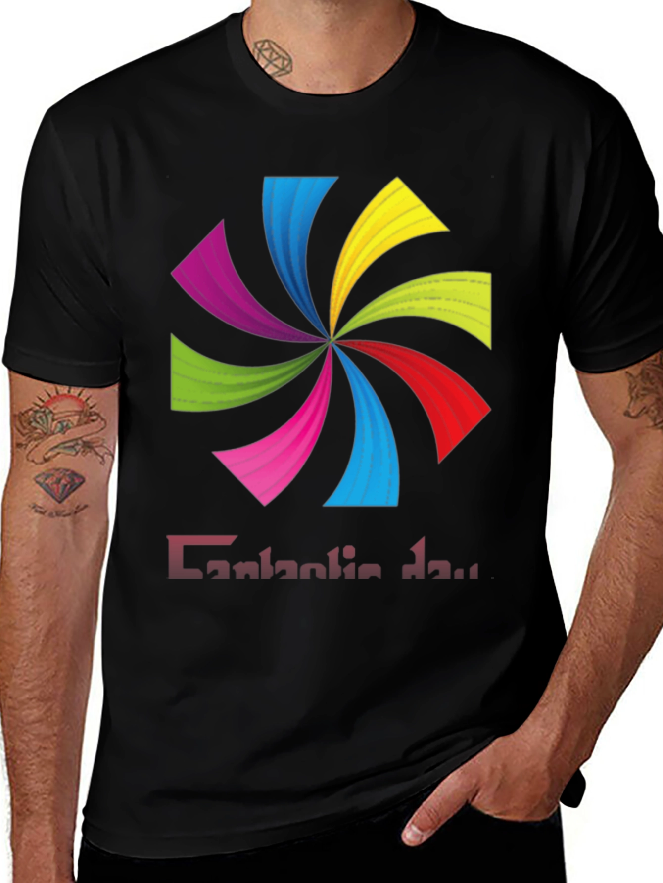 Colorful Swirl Graphic T-Shirt