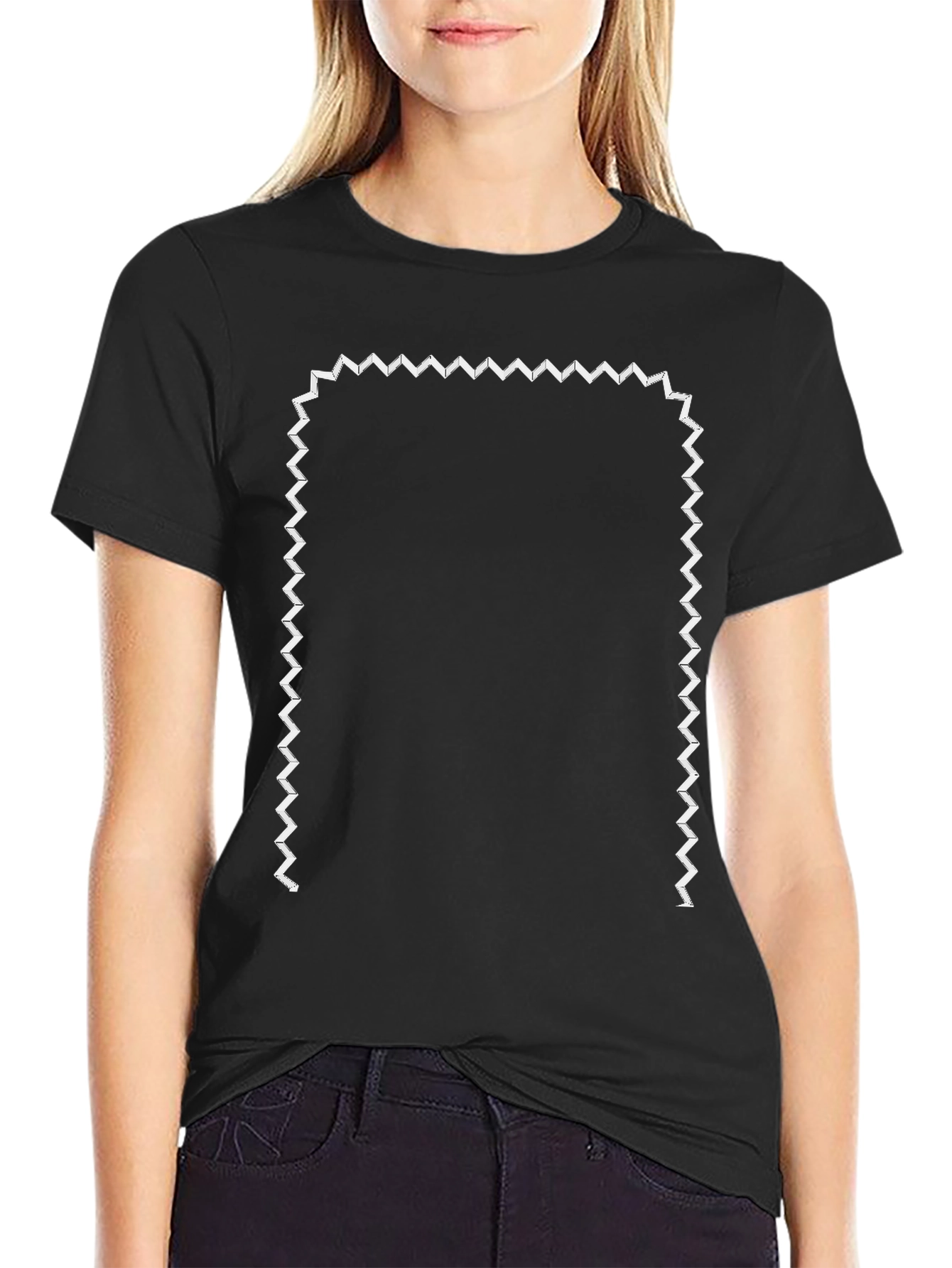 Zigzag Border Tee - Modern Graphic Design