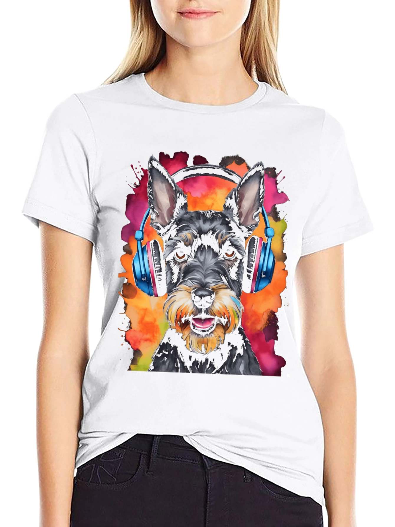 Dog Wearing Headphones Graphic Tee