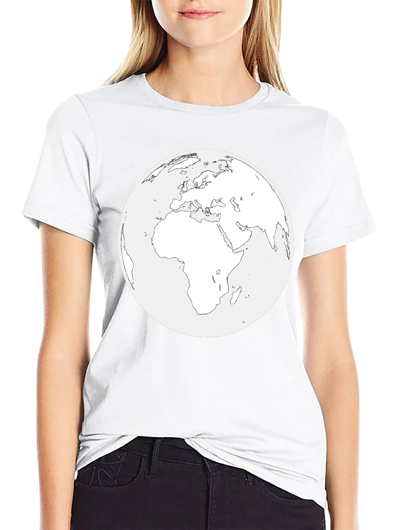 Earth Outline Graphic Tee - Classic Black T-Shirt