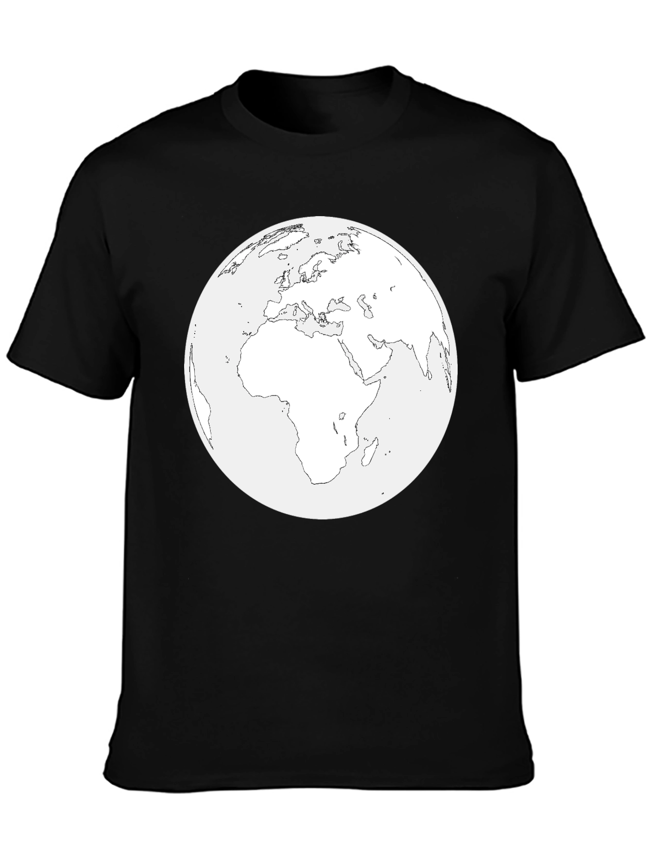 Earth Outline Graphic Tee - Classic Black T-Shirt