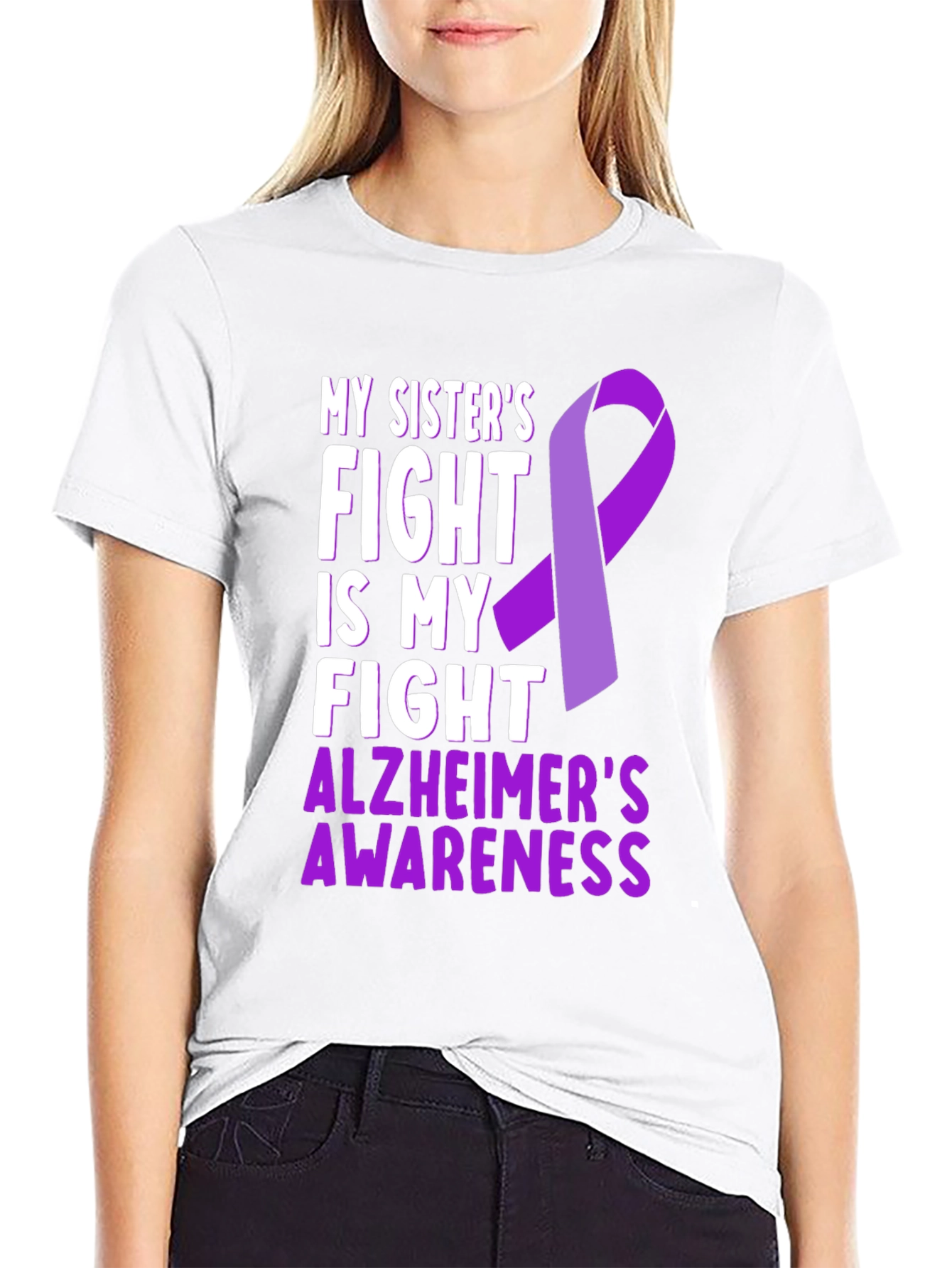 Alzheimers Awareness T-Shirt - Sisters Fight