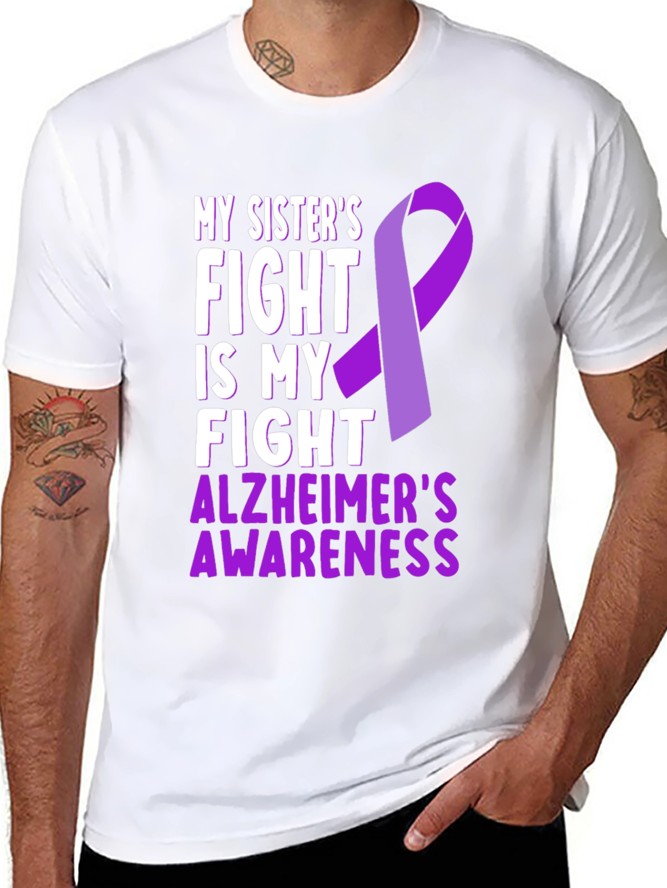 Alzheimers Awareness T-Shirt - Sisters Fight