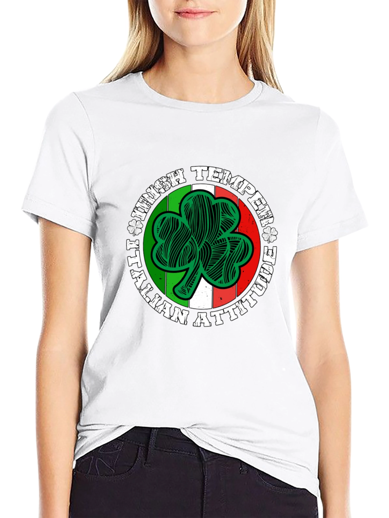 Irish Temper Italian Attitude Black T-Shirt