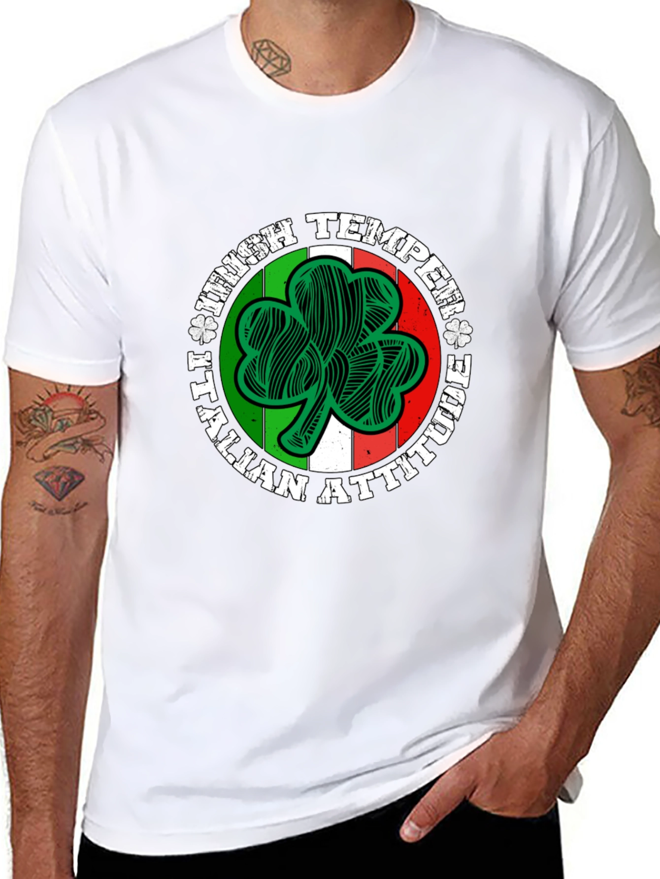 Irish Temper Italian Attitude Black T-Shirt