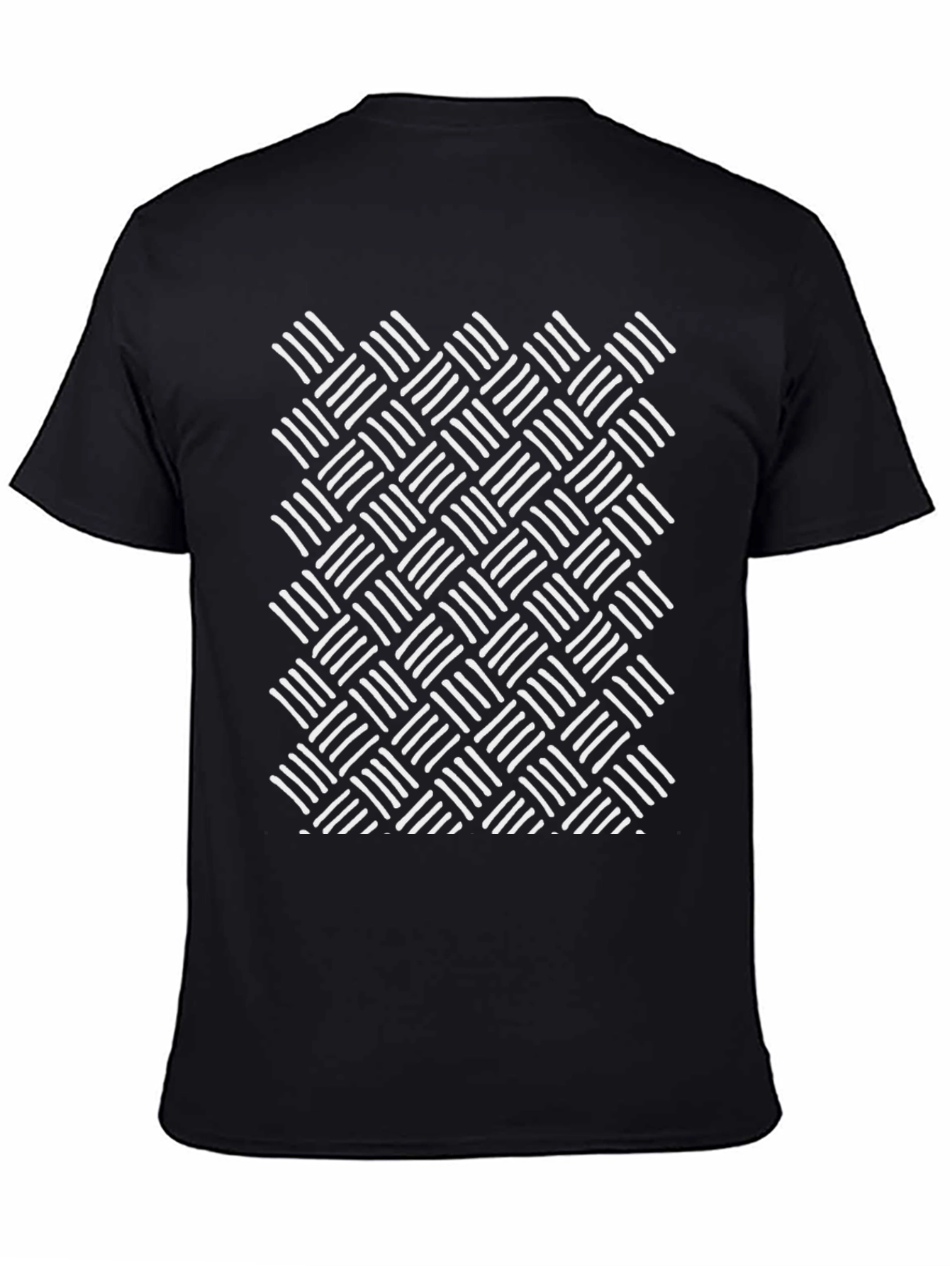 Abstract Woven Pattern Black T-Shirt