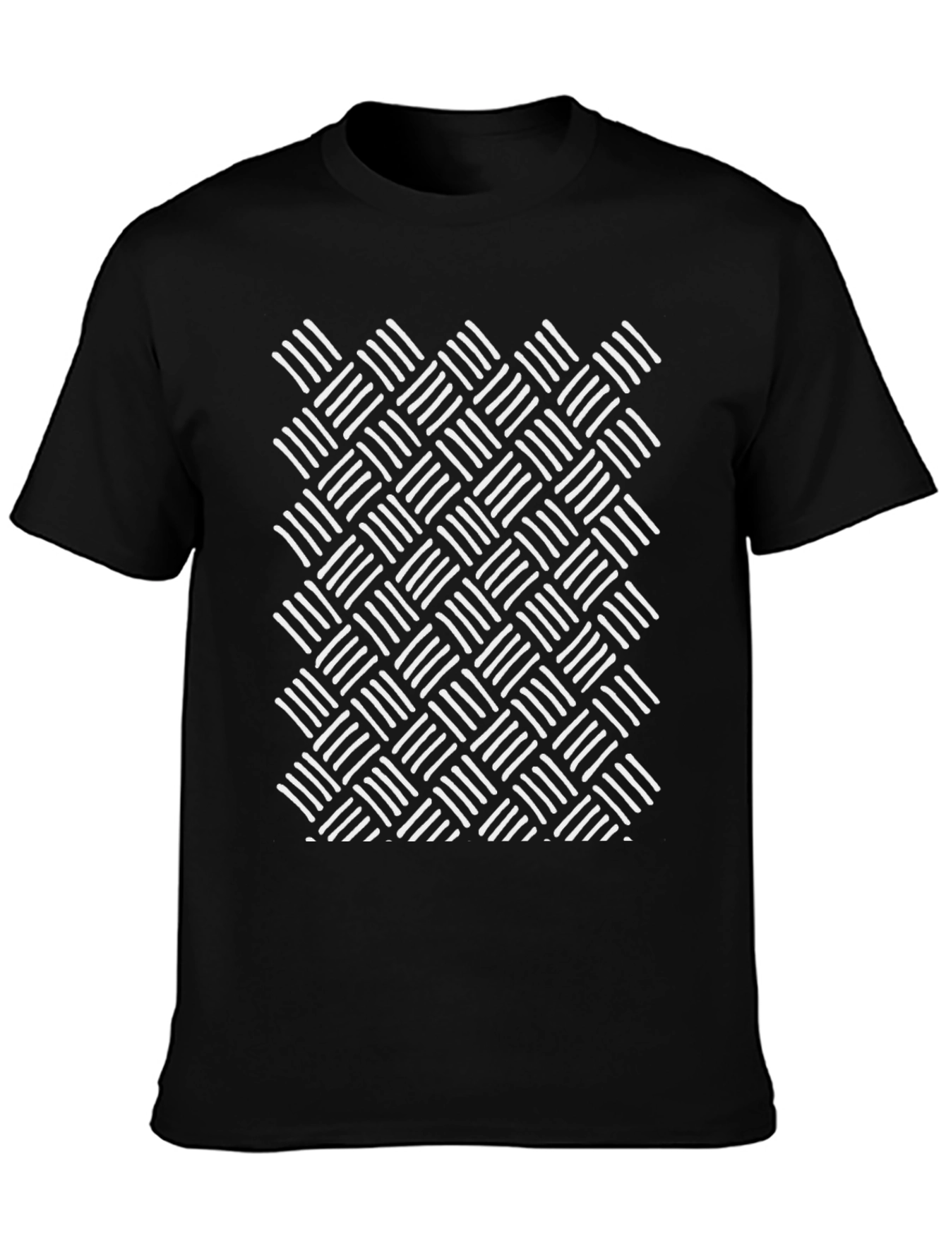 Abstract Woven Pattern Black T-Shirt