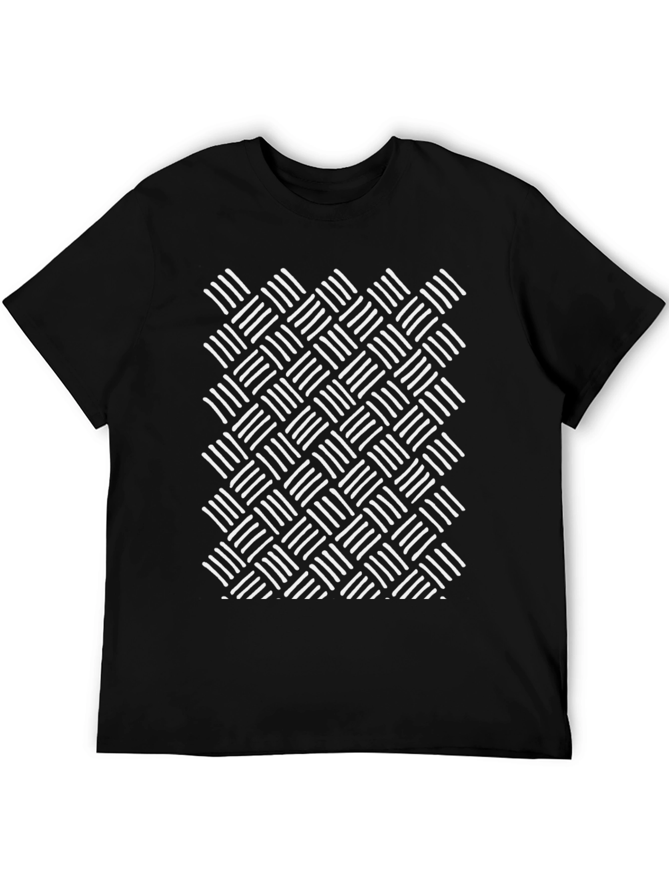 Abstract Woven Pattern Black T-Shirt
