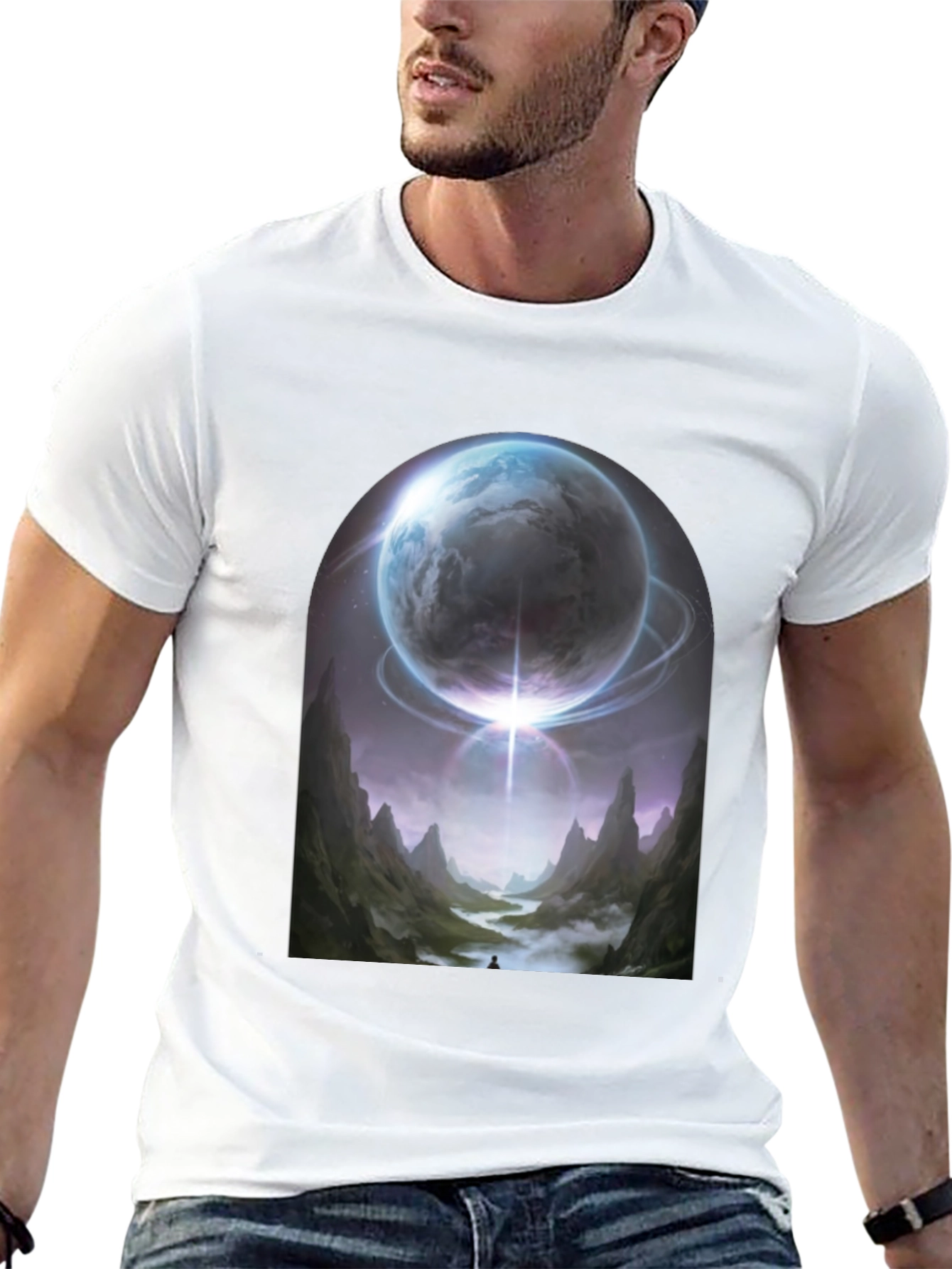 Cosmic Portal Graphic Tee - Black T-Shirt
