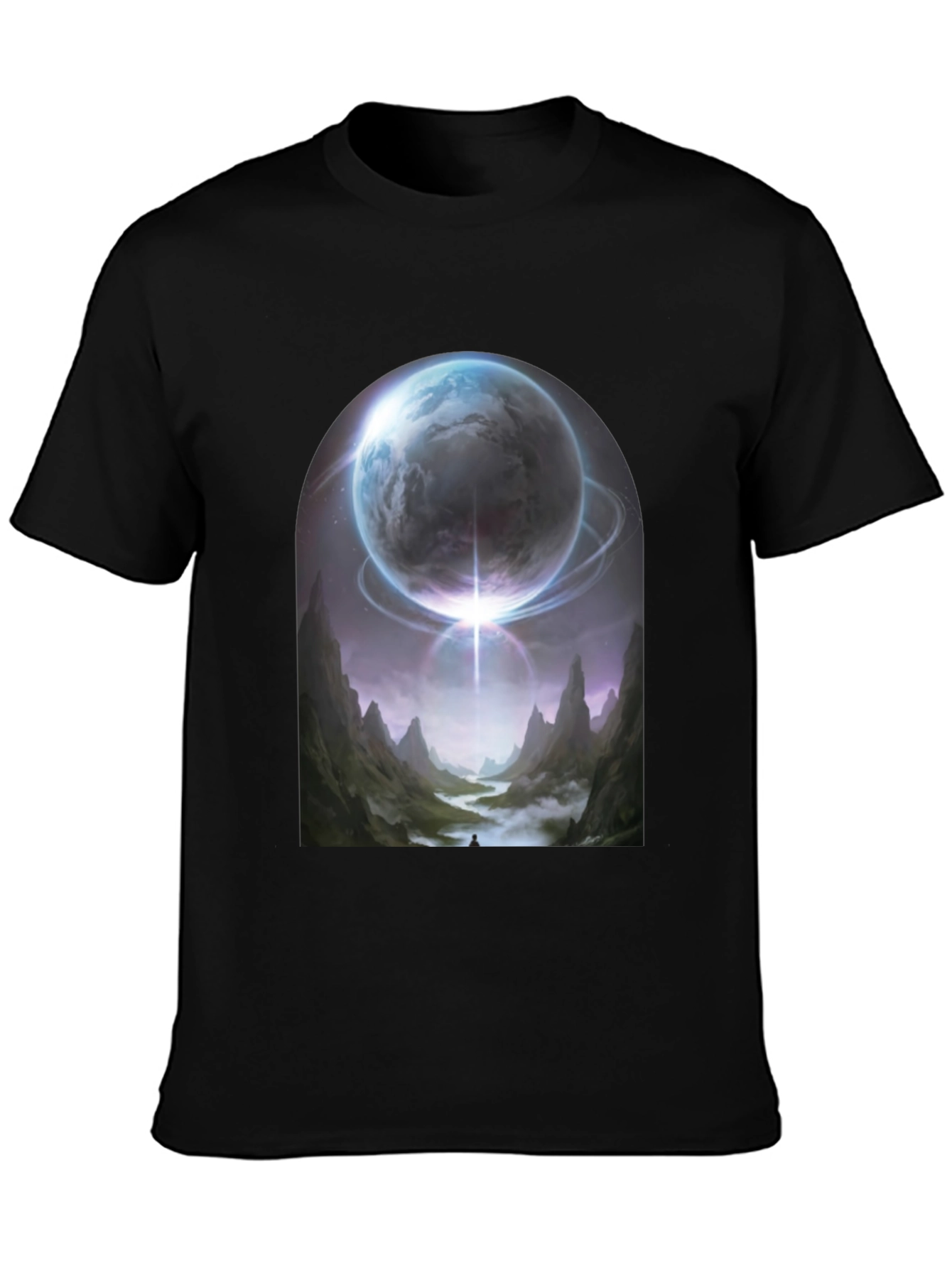 Cosmic Portal Graphic Tee - Black T-Shirt