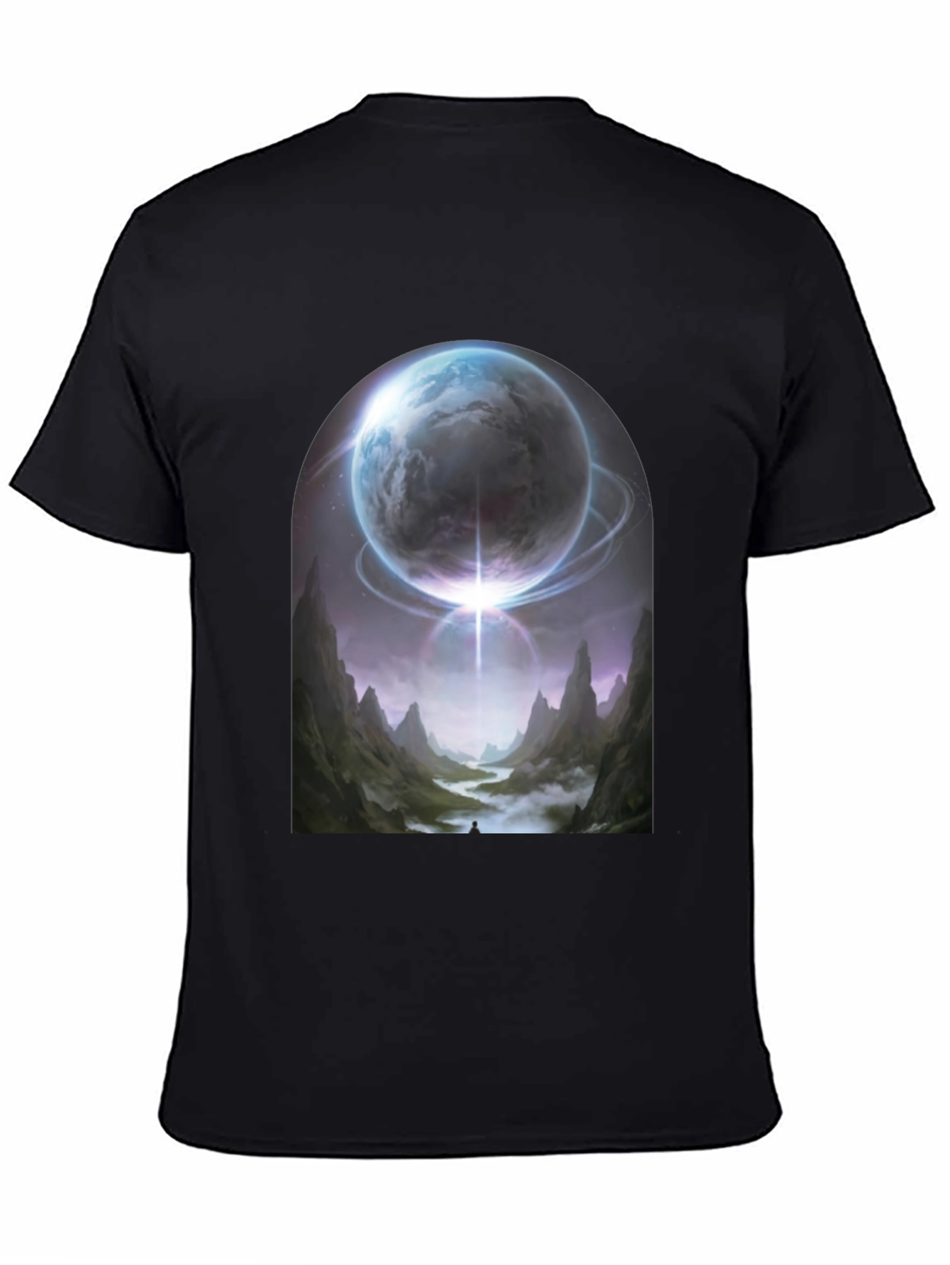 Cosmic Portal Graphic Tee - Black T-Shirt