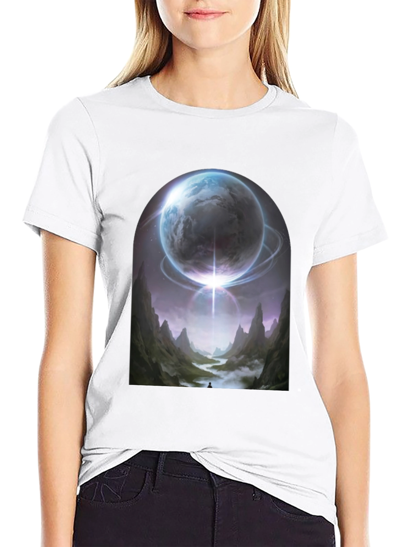 Cosmic Portal Graphic Tee - Black T-Shirt