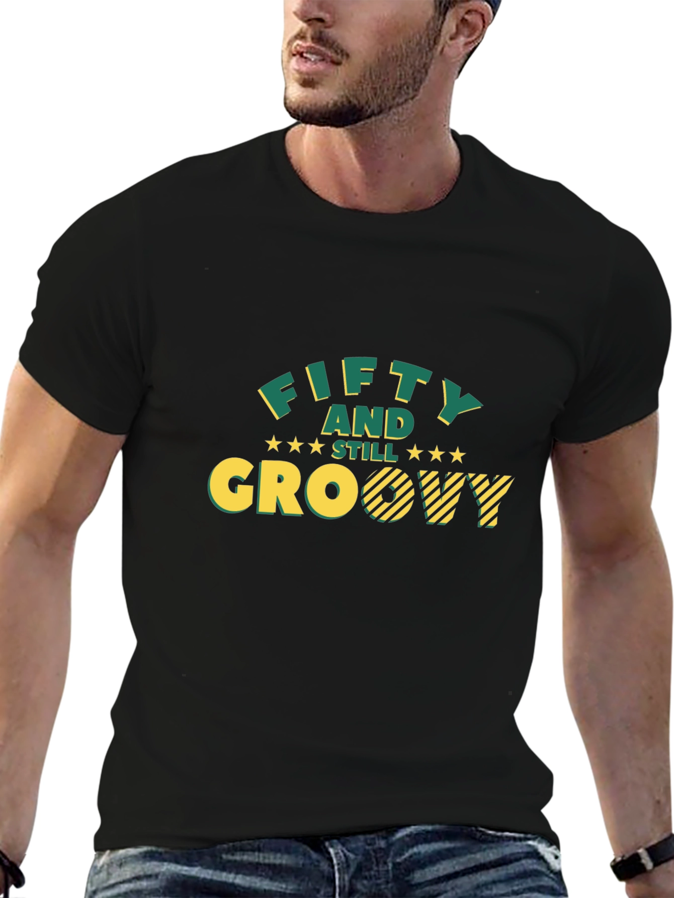 Fifty and Still Groovy Black Graphic Tee