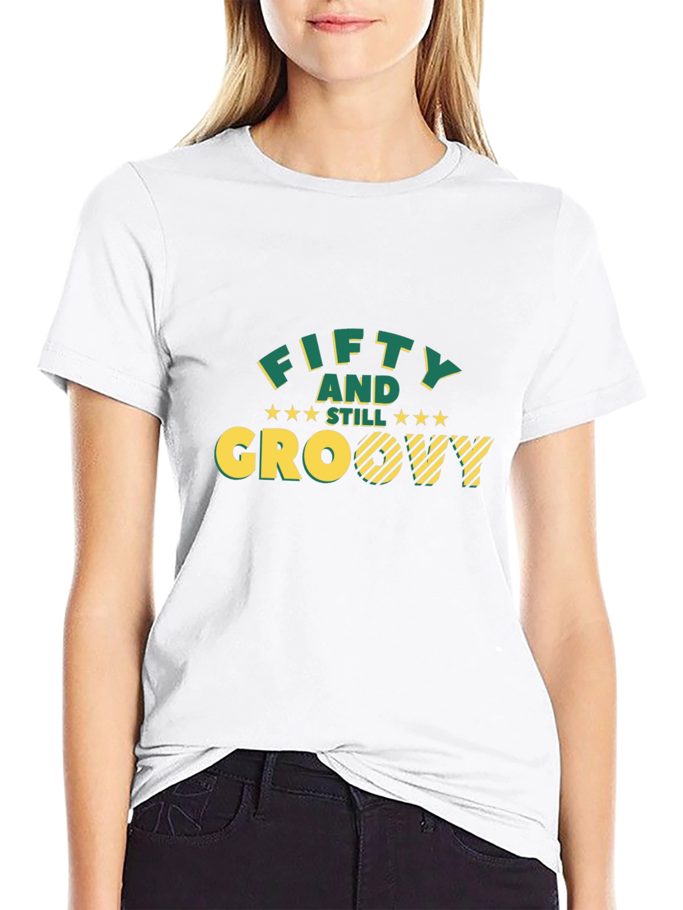 Fifty and Still Groovy Black Graphic Tee
