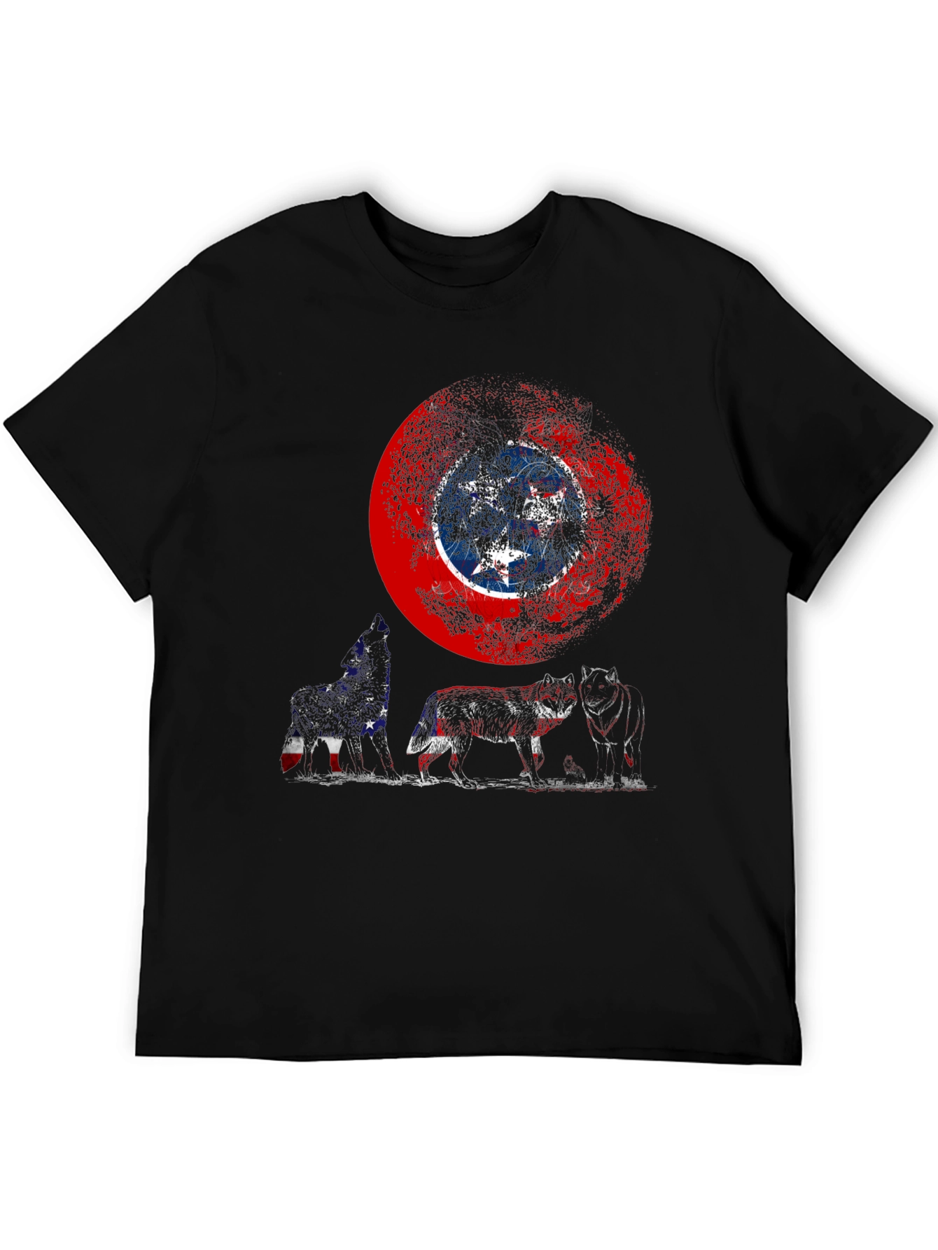 Tennessee Flag Wolf Pack Graphic Tee - Mens
