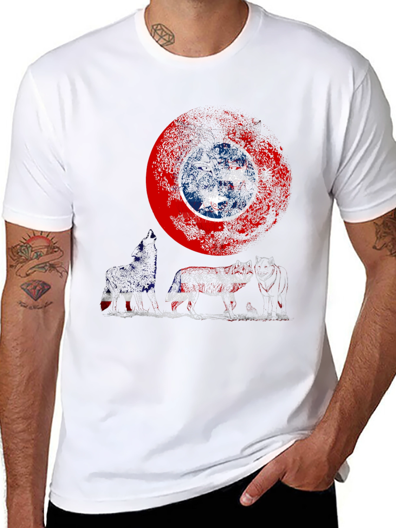 Tennessee Flag Wolf Pack Graphic Tee - Mens