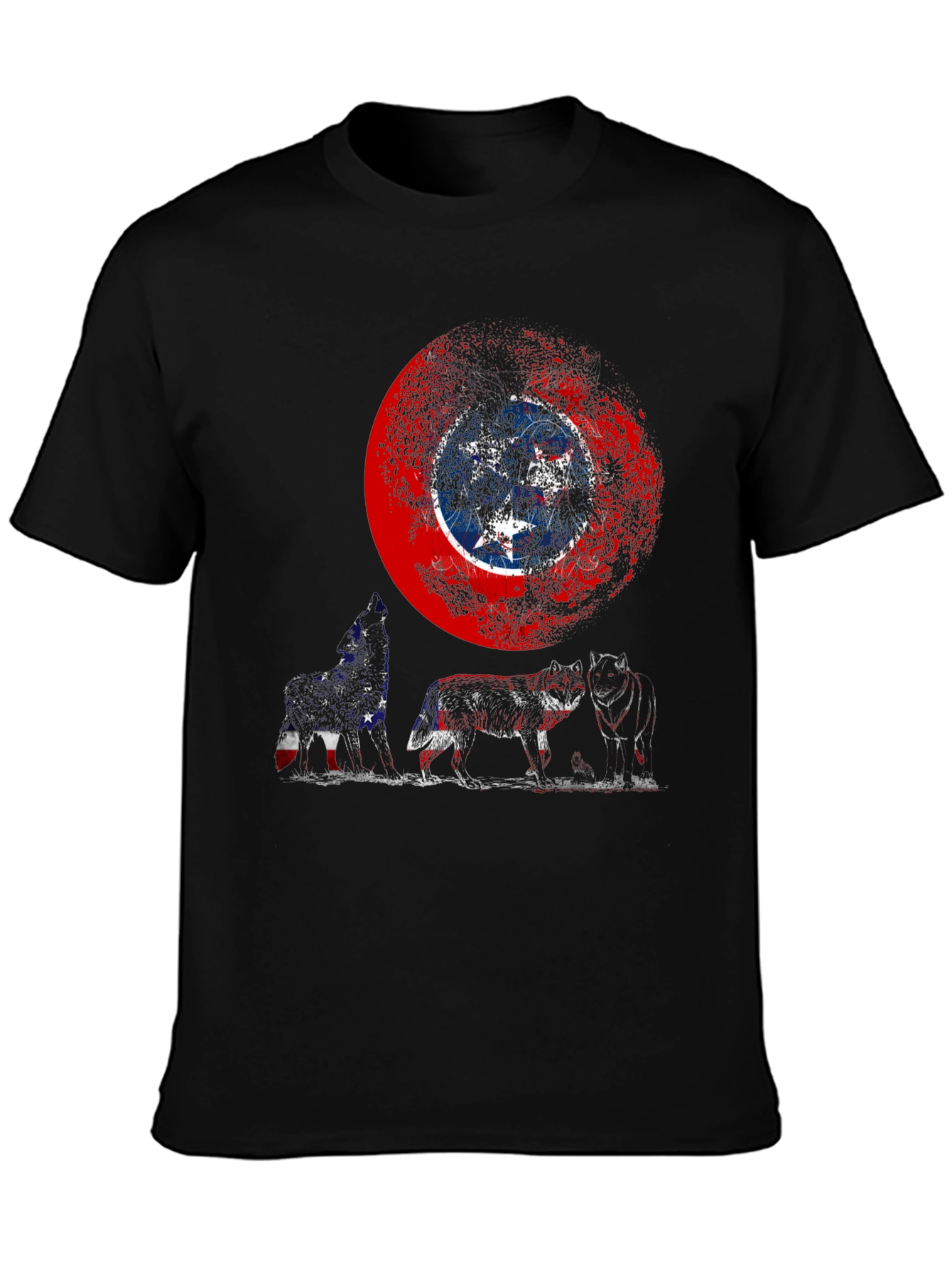 Tennessee Flag Wolf Pack Graphic Tee - Mens