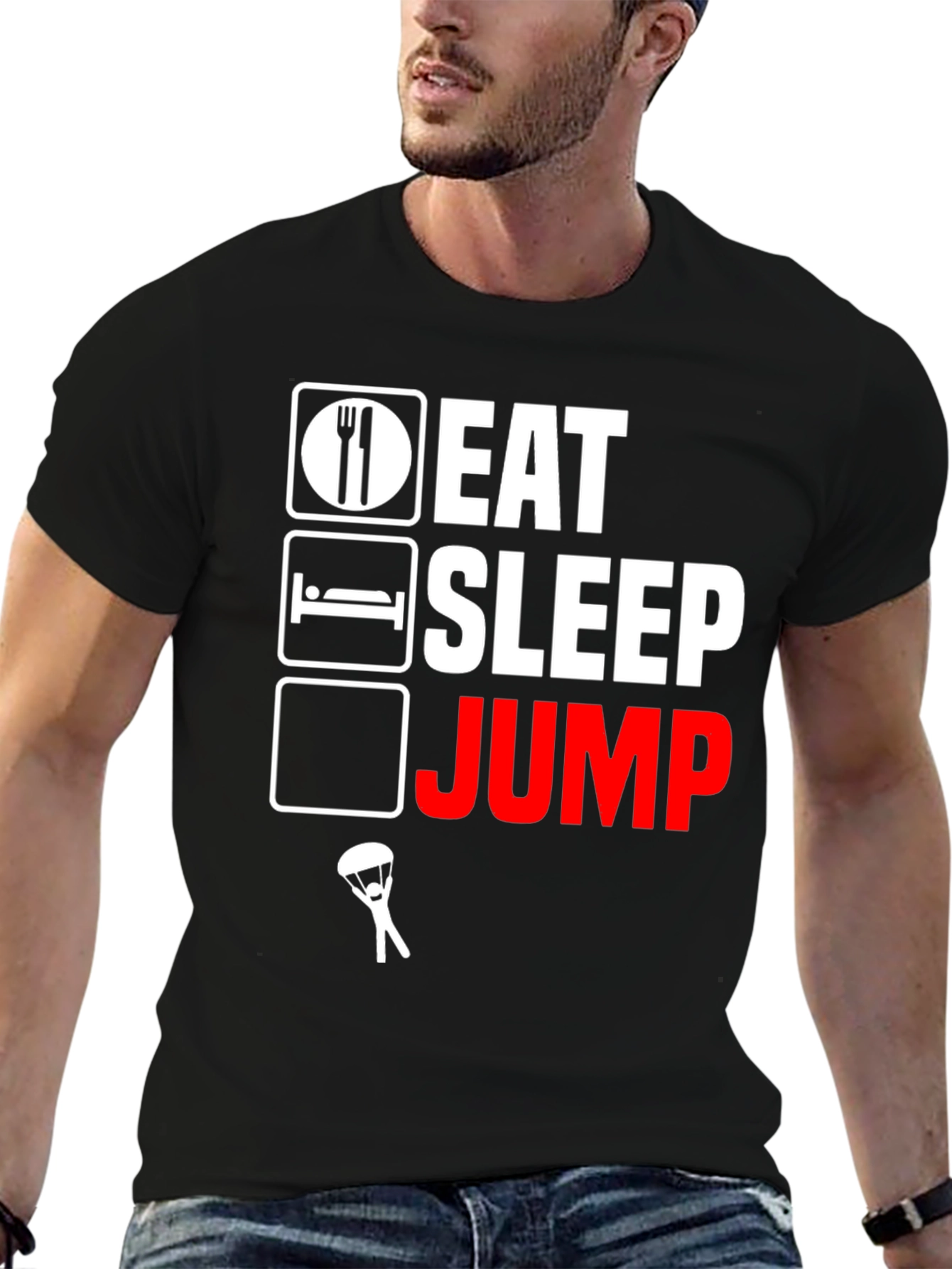Eat Sleep Jump Parachute T-Shirt