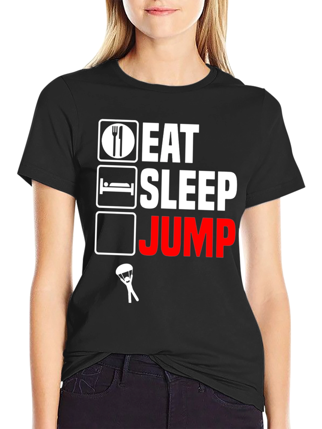 Eat Sleep Jump Parachute T-Shirt