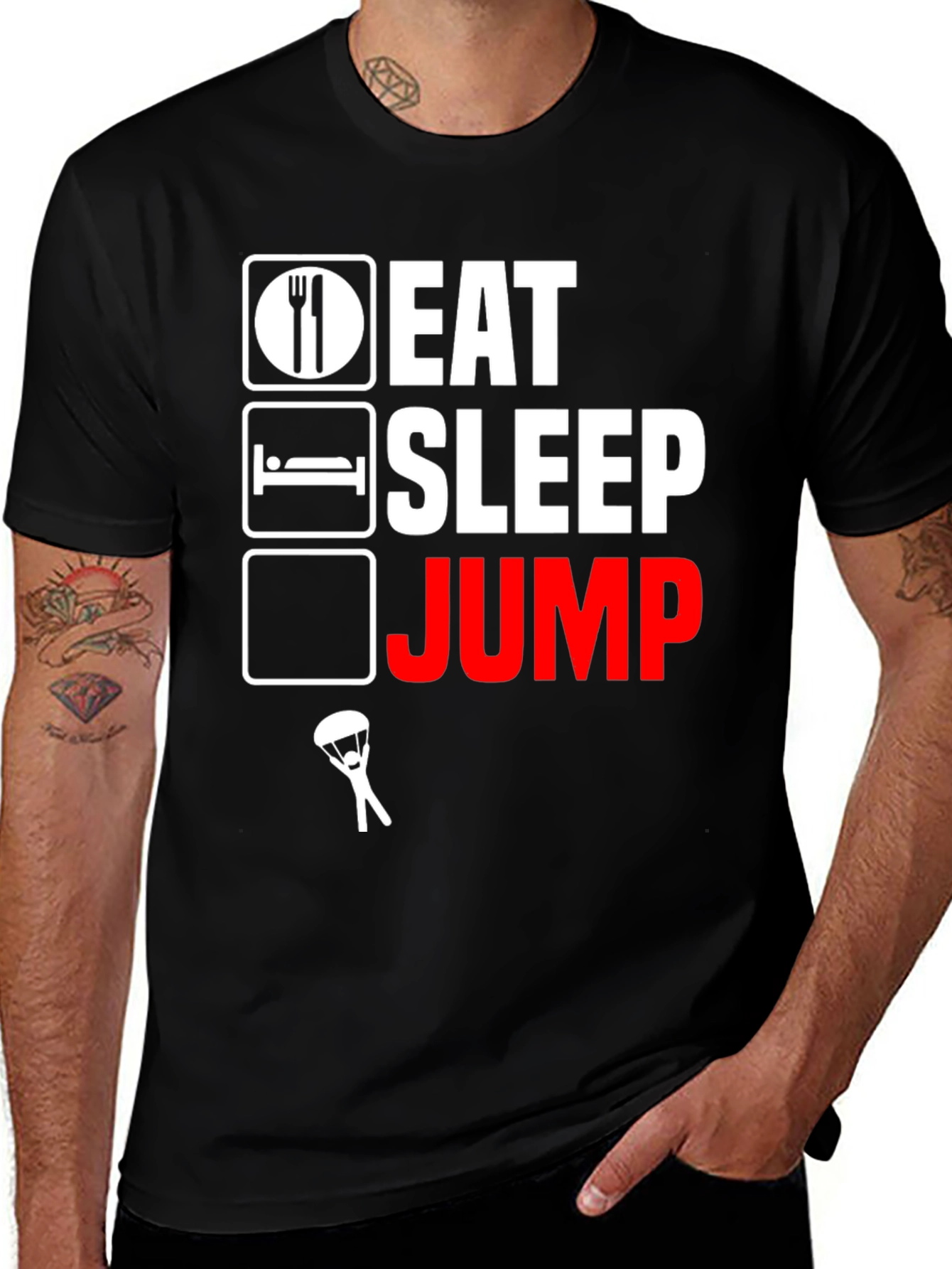 Eat Sleep Jump Parachute T-Shirt