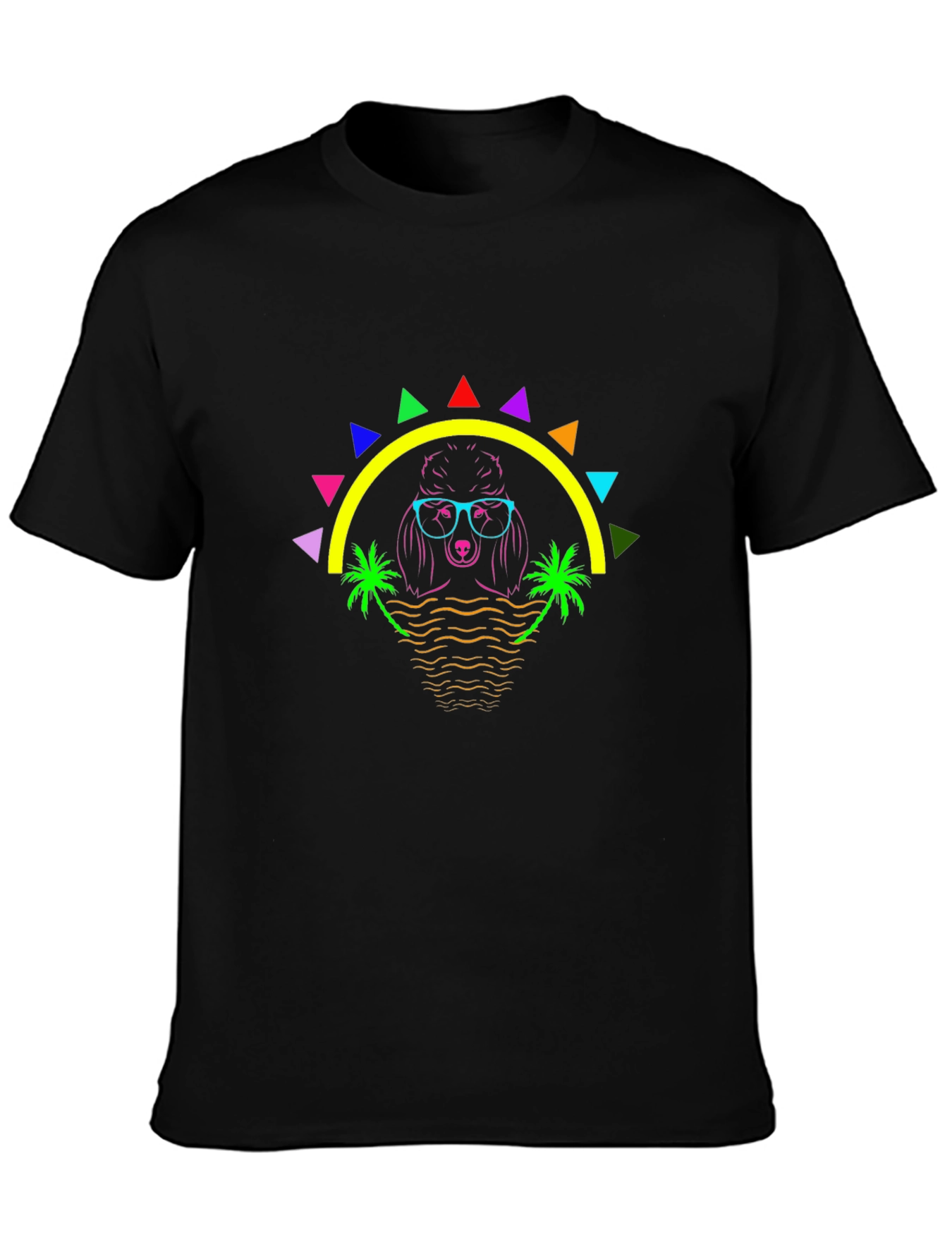 Neon Poodle Graphic Tee - Retro Summer Vibes