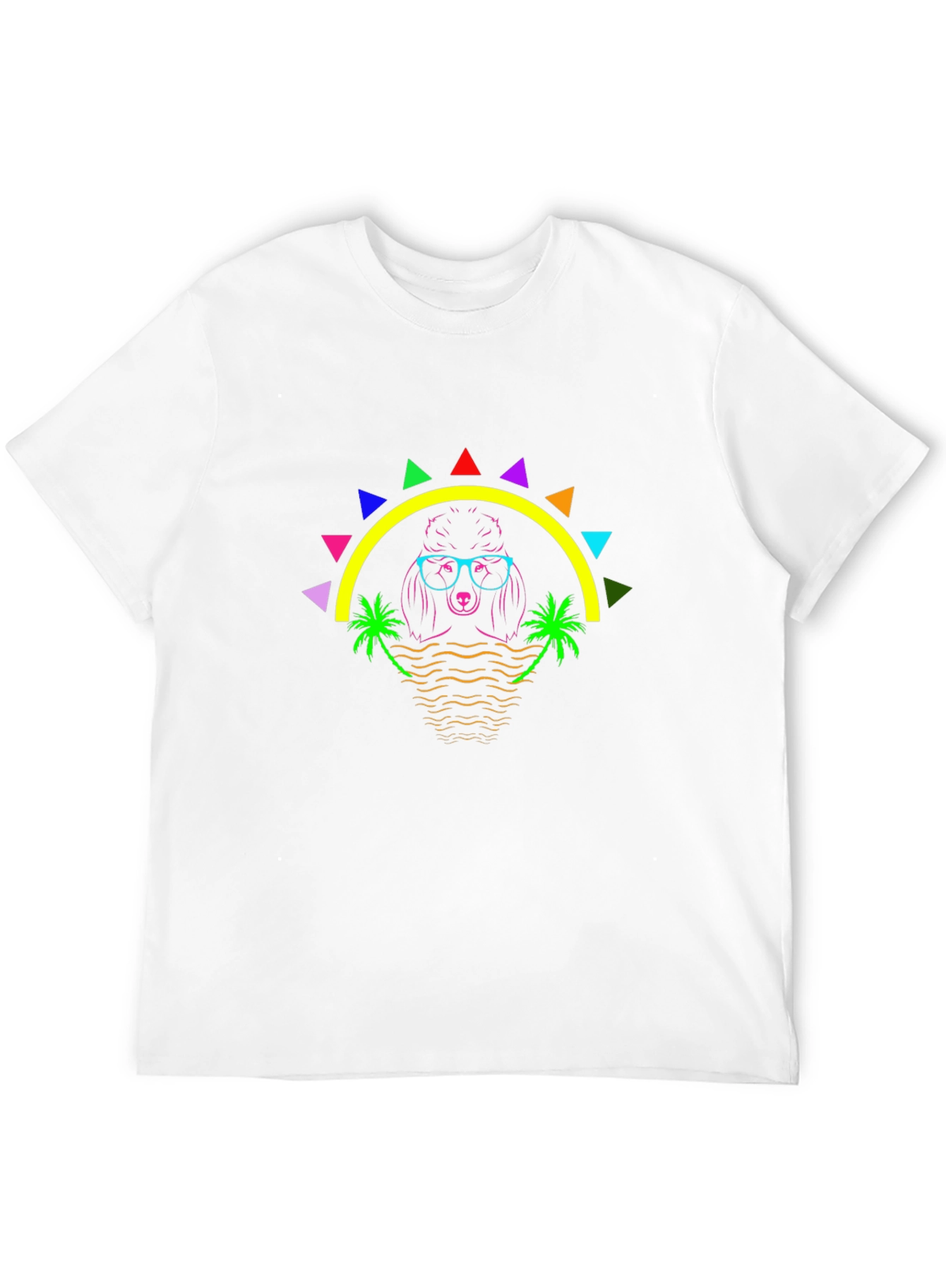 Neon Poodle Graphic Tee - Retro Summer Vibes
