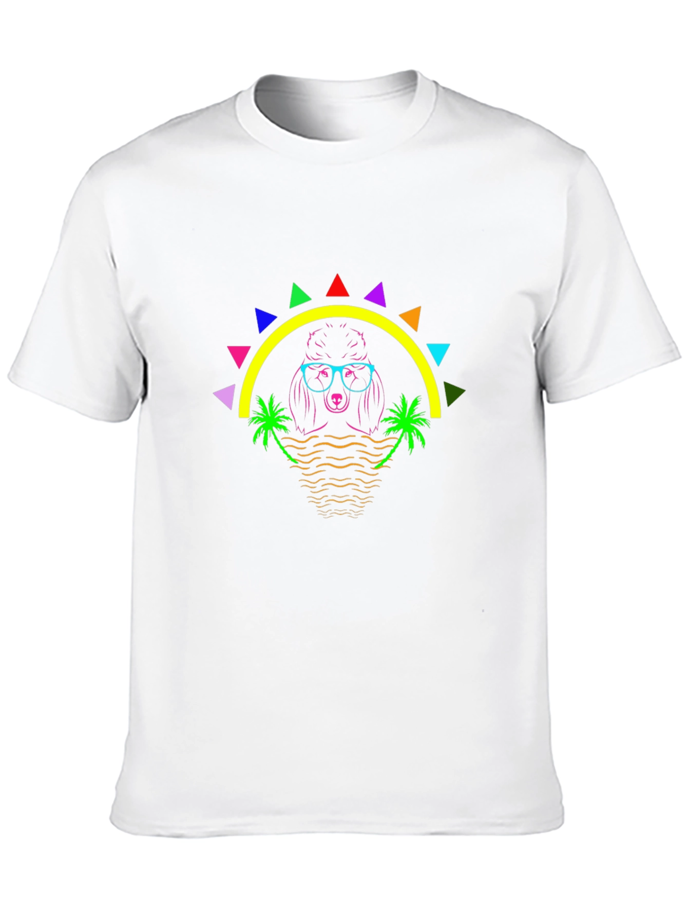Neon Poodle Graphic Tee - Retro Summer Vibes