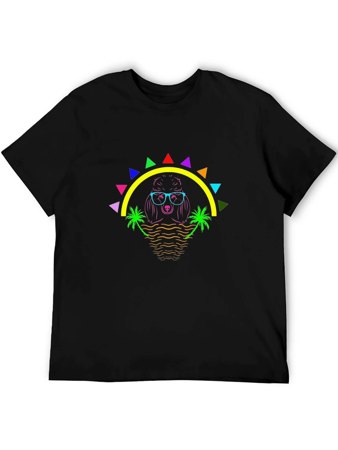 Neon Poodle Graphic Tee - Retro Summer Vibes