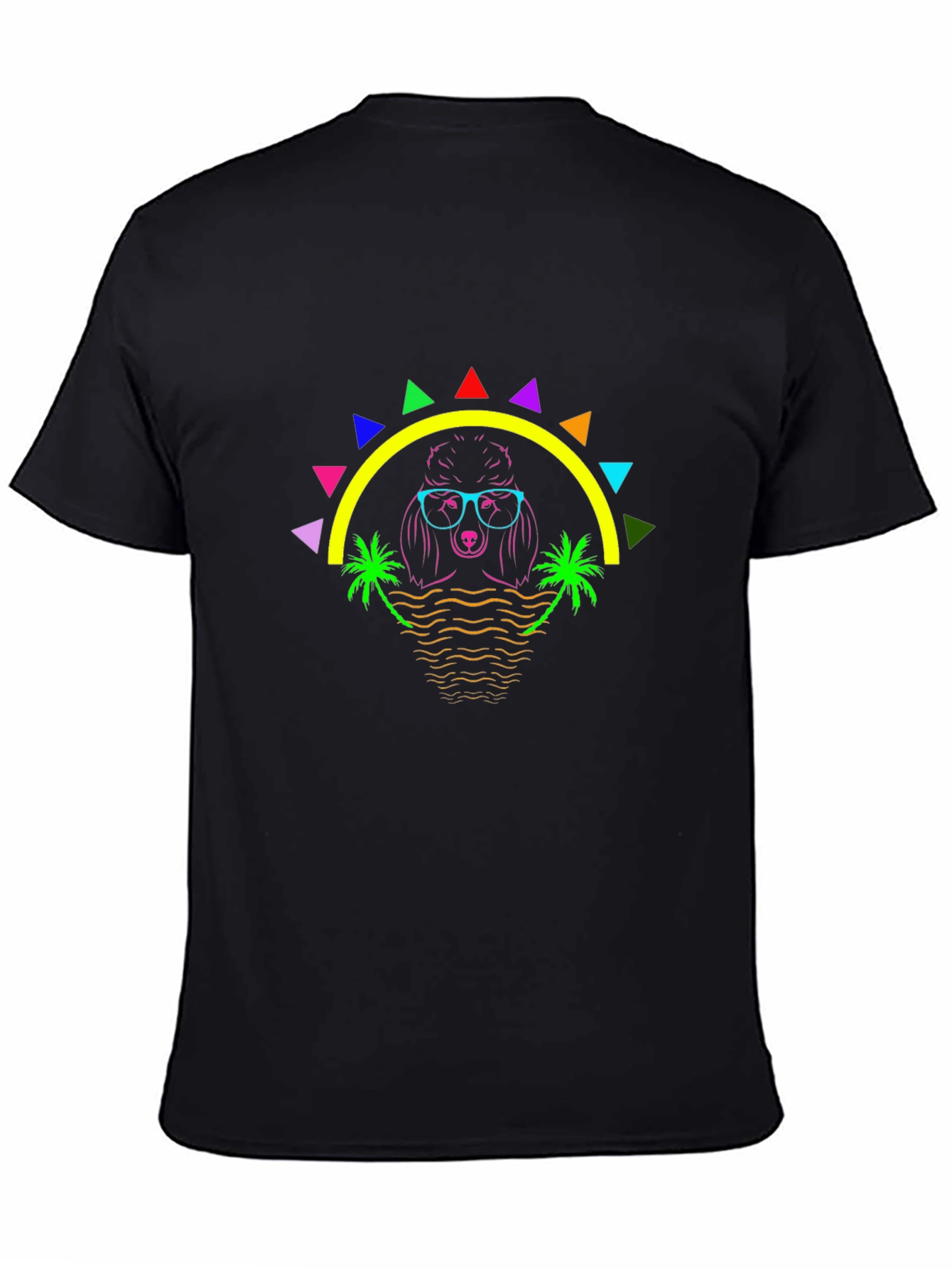 Neon Poodle Graphic Tee - Retro Summer Vibes