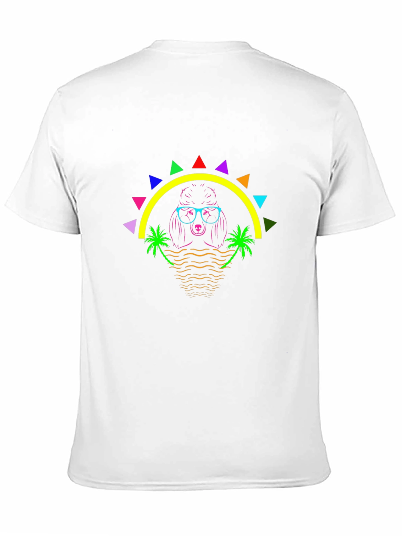 Neon Poodle Graphic Tee - Retro Summer Vibes