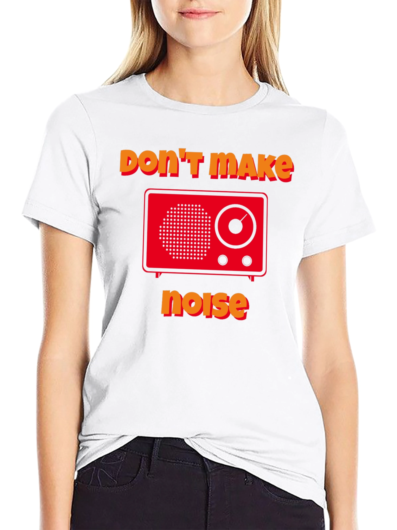Dont Make Noise Graphic Tee - Retro Radio Design