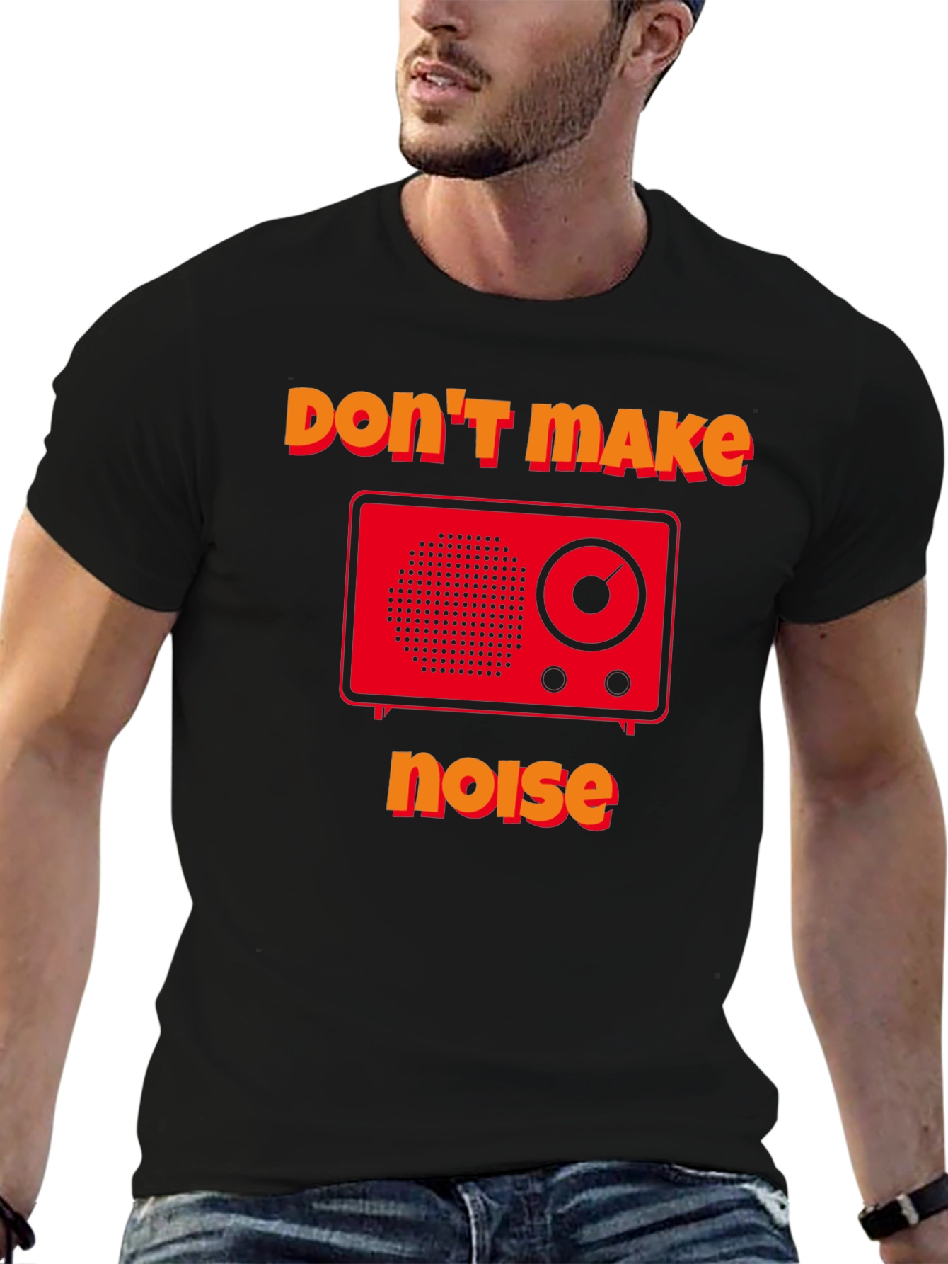 Dont Make Noise Graphic Tee - Retro Radio Design
