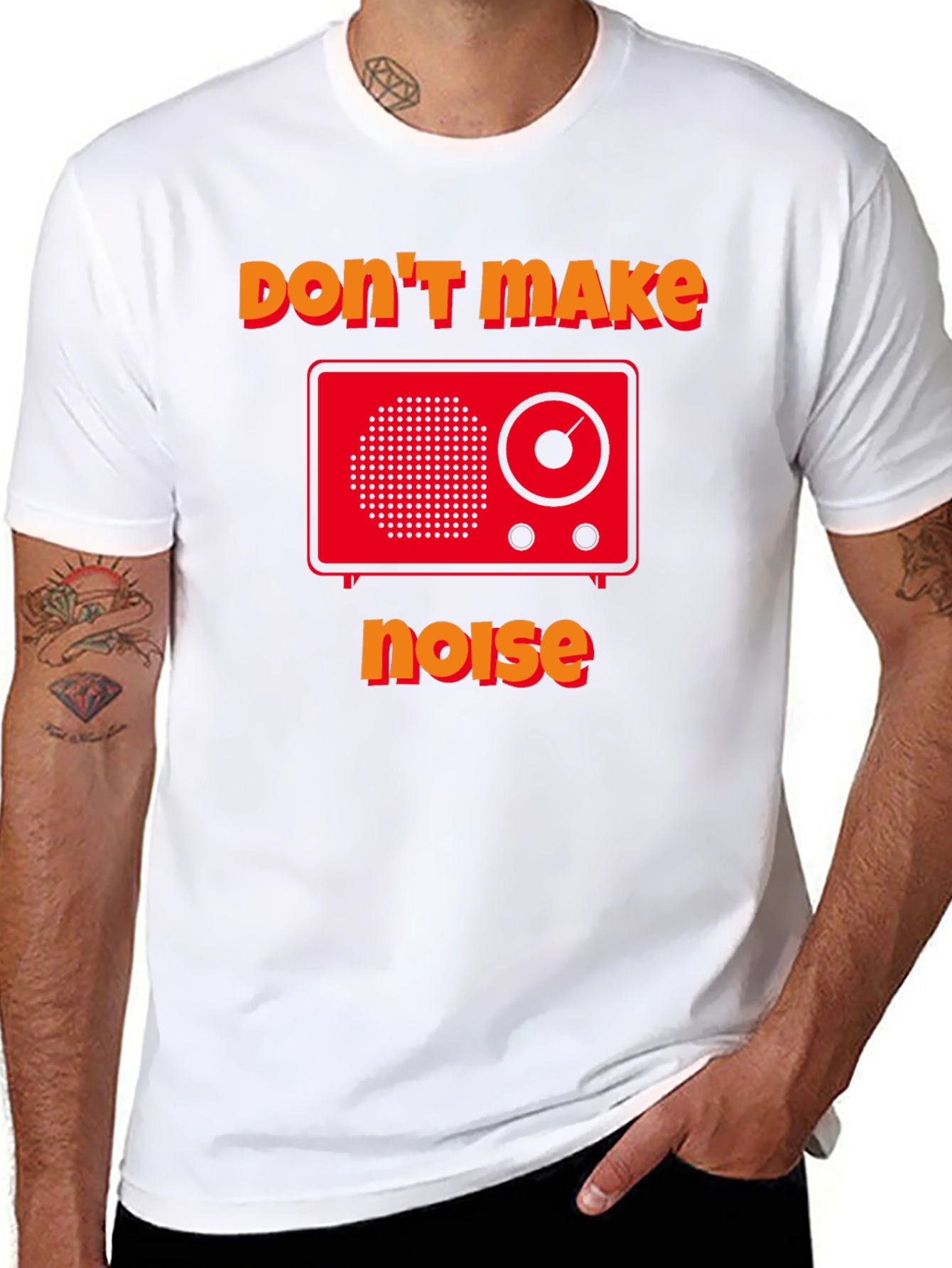 Dont Make Noise Graphic Tee - Retro Radio Design