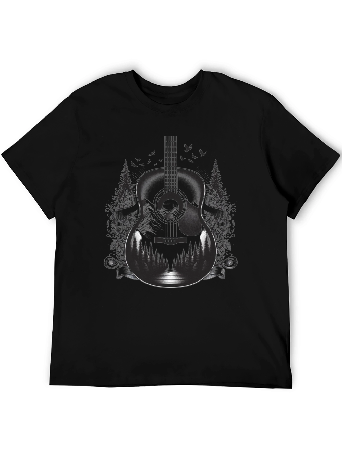 Guitar Landscape Graphic Tee - Music Lovers Shirt