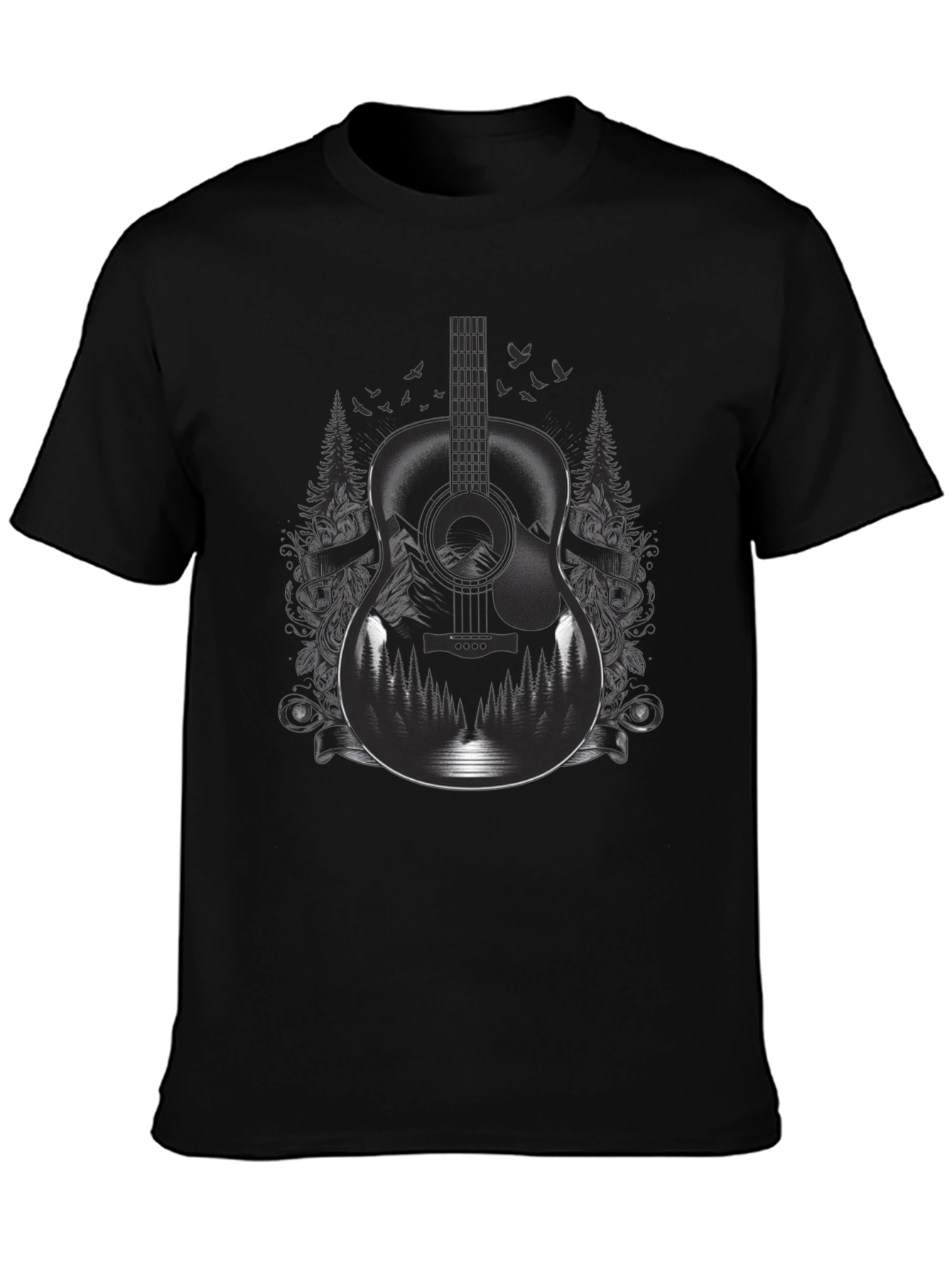 Guitar Landscape Graphic Tee - Music Lovers Shirt