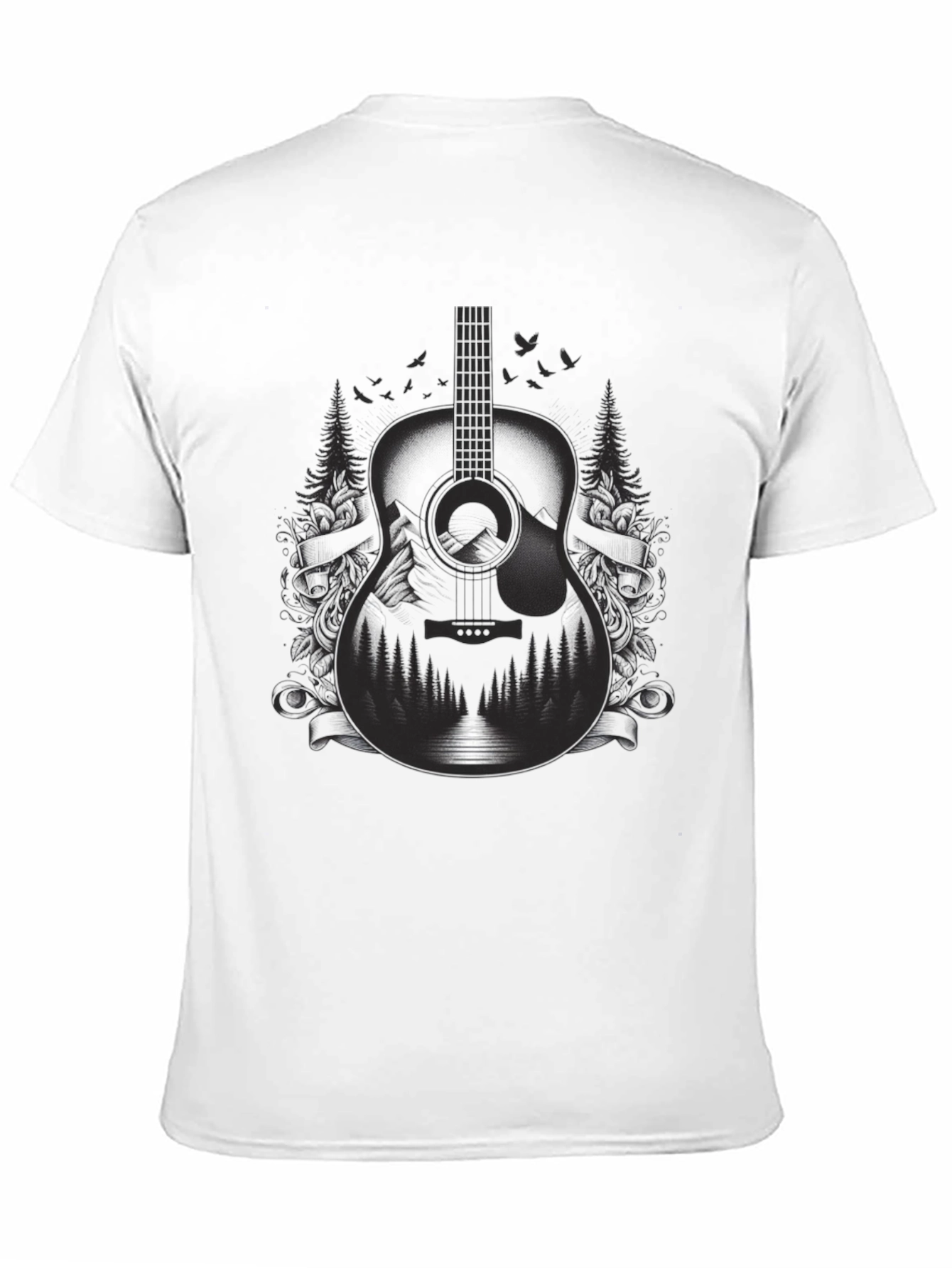 Guitar Landscape Graphic Tee - Music Lovers Shirt