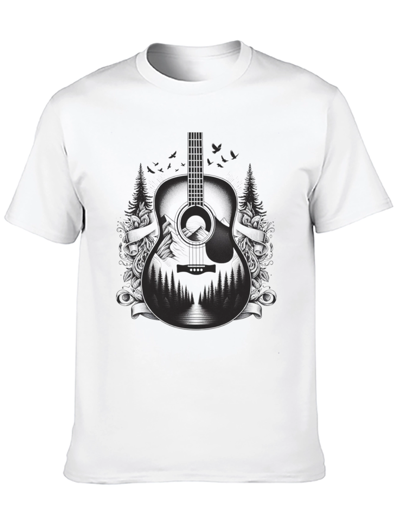 Guitar Landscape Graphic Tee - Music Lovers Shirt