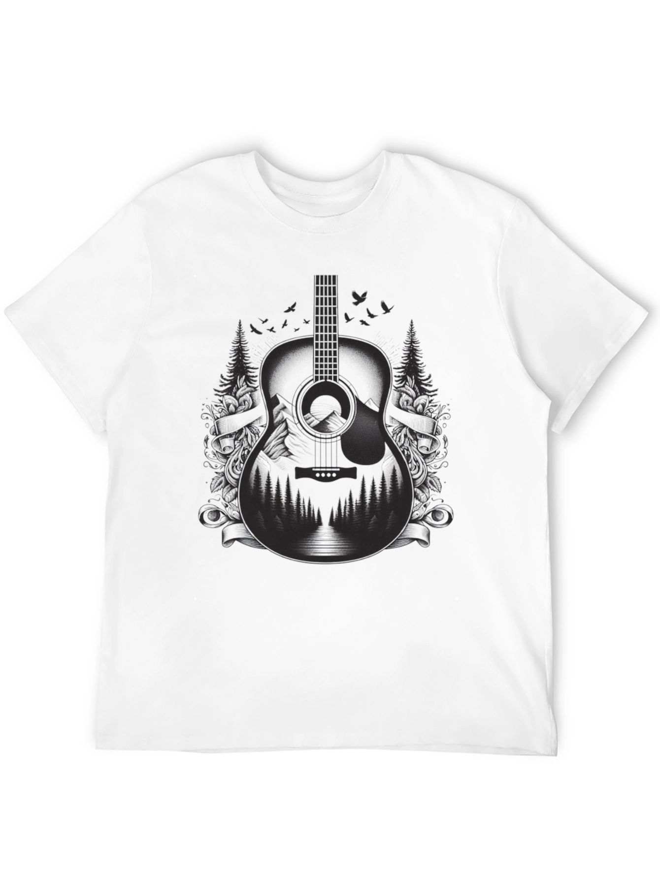 Guitar Landscape Graphic Tee - Music Lovers Shirt