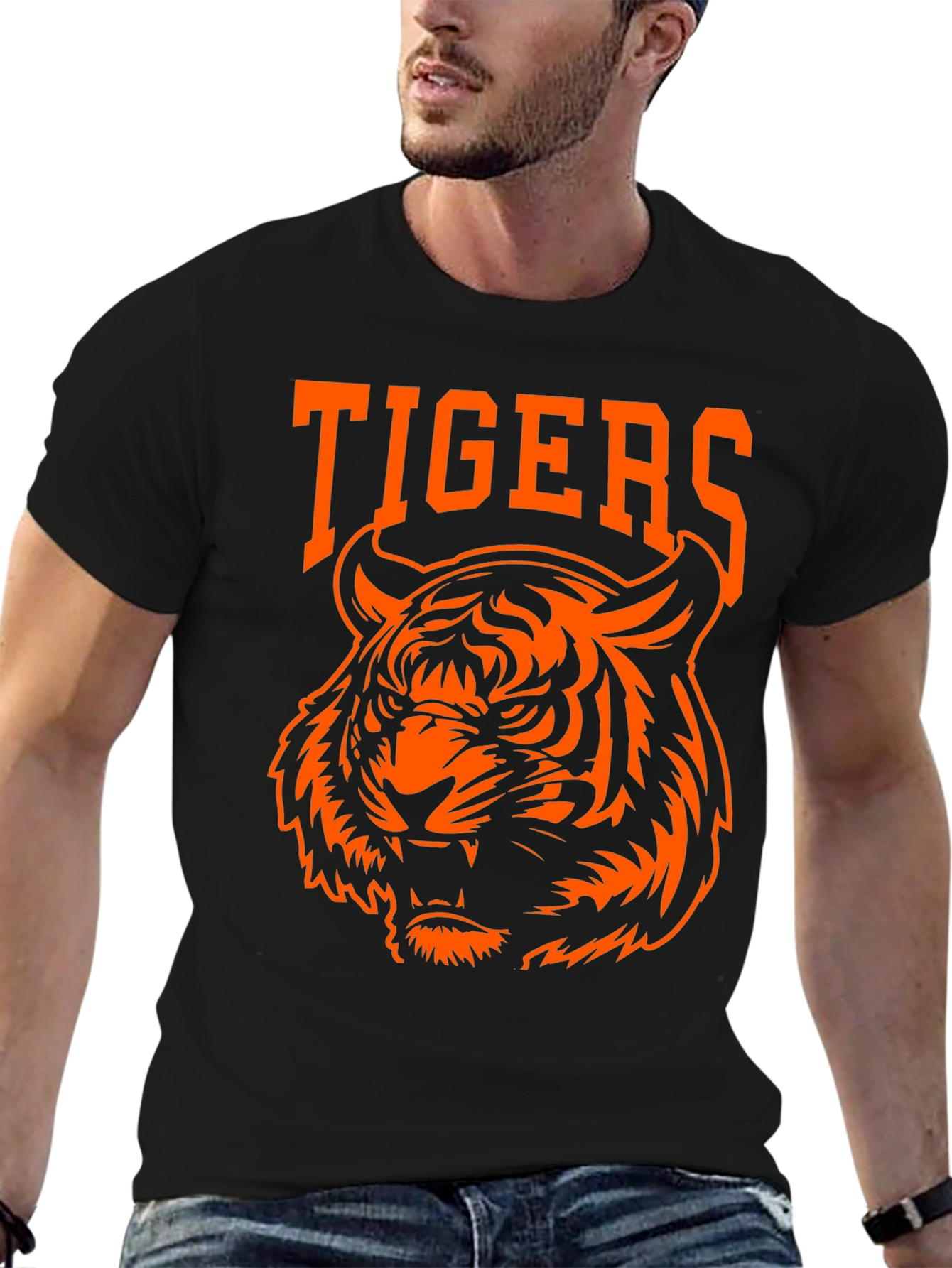 Tigers Graphic Tee - Bold Orange Design