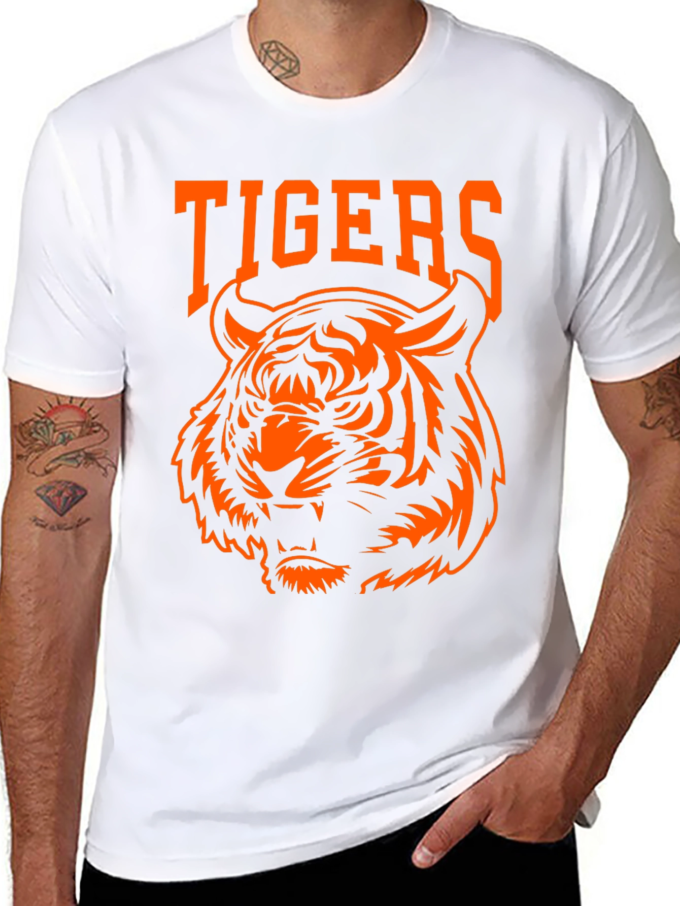 Tigers Graphic Tee - Bold Orange Design