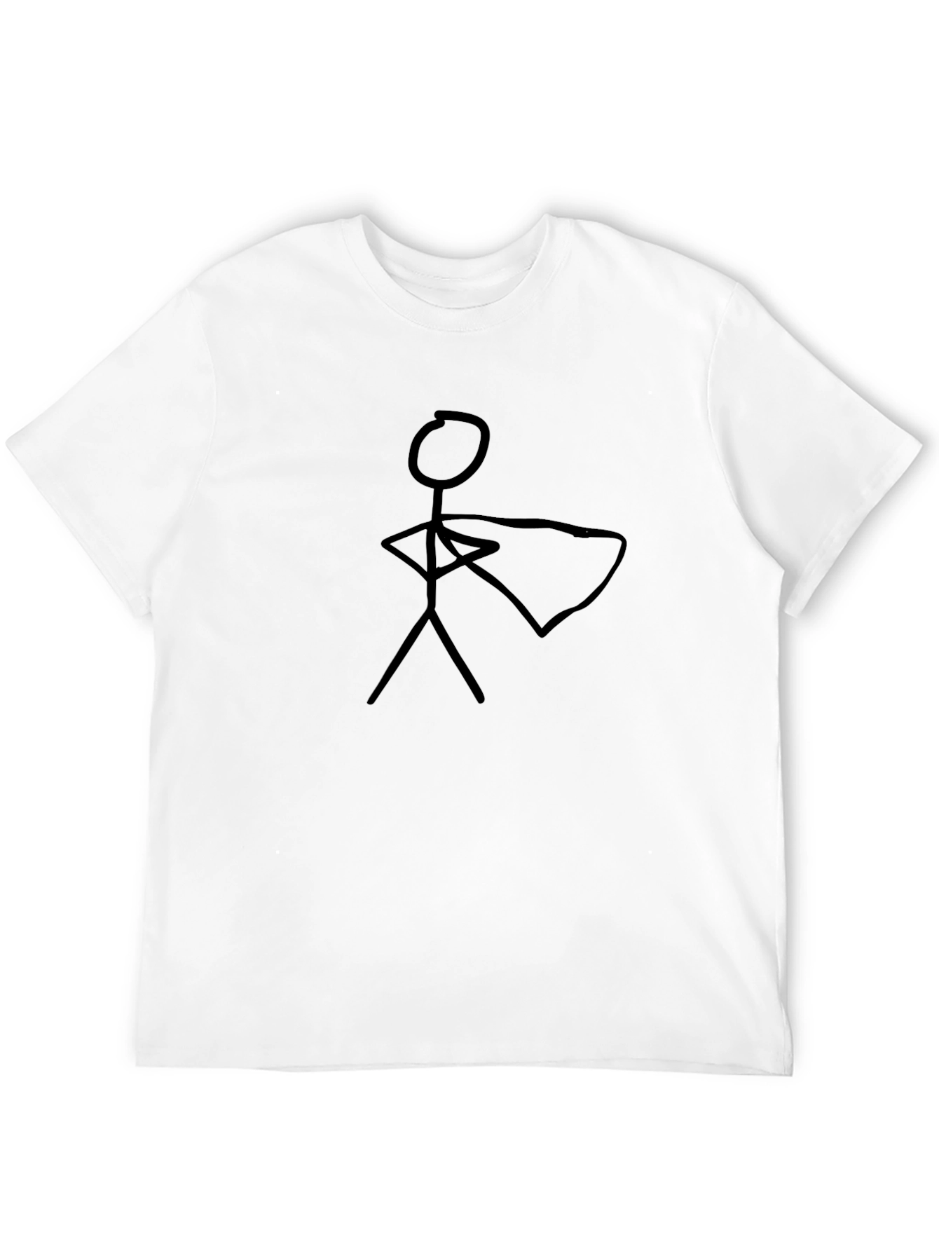 Superhero Stick Figure Black T-Shirt