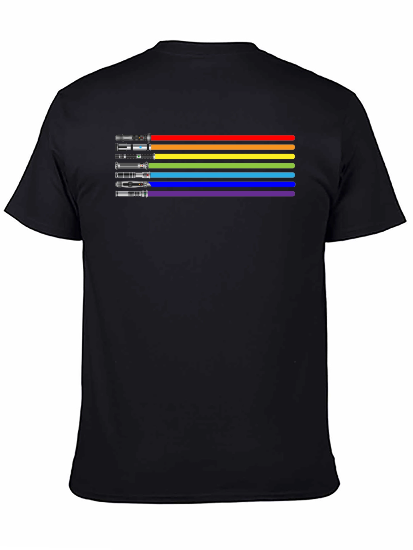 Rainbow Lightsaber Graphic Tee - Black